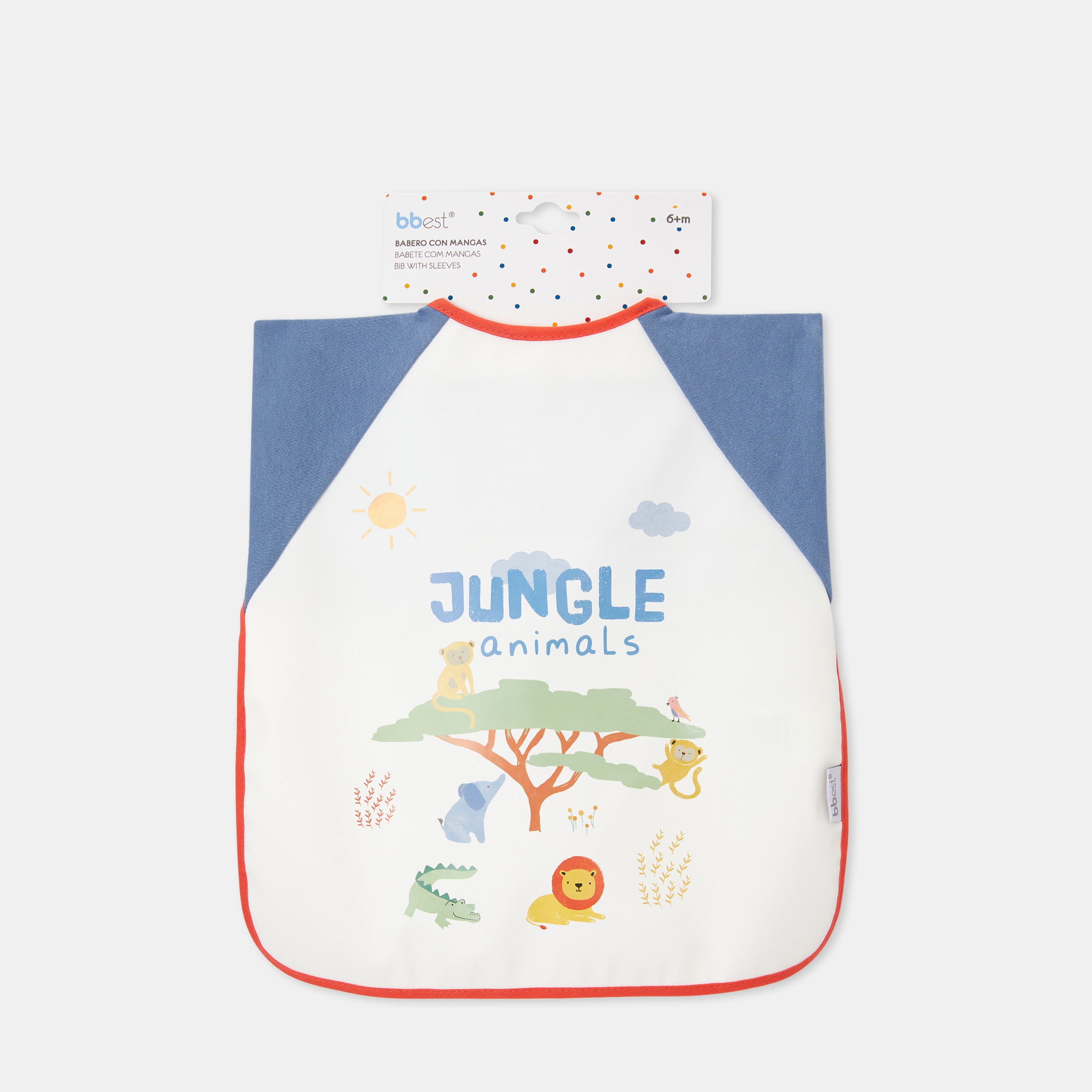 Babete Plastificado com Mangas de Malha Selva Azul-3