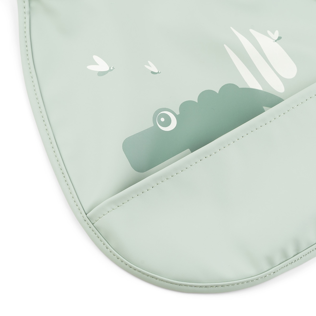 Mini Babetes Impermeáveis com Bolso, Conjunto de 2 Unid Verde-3