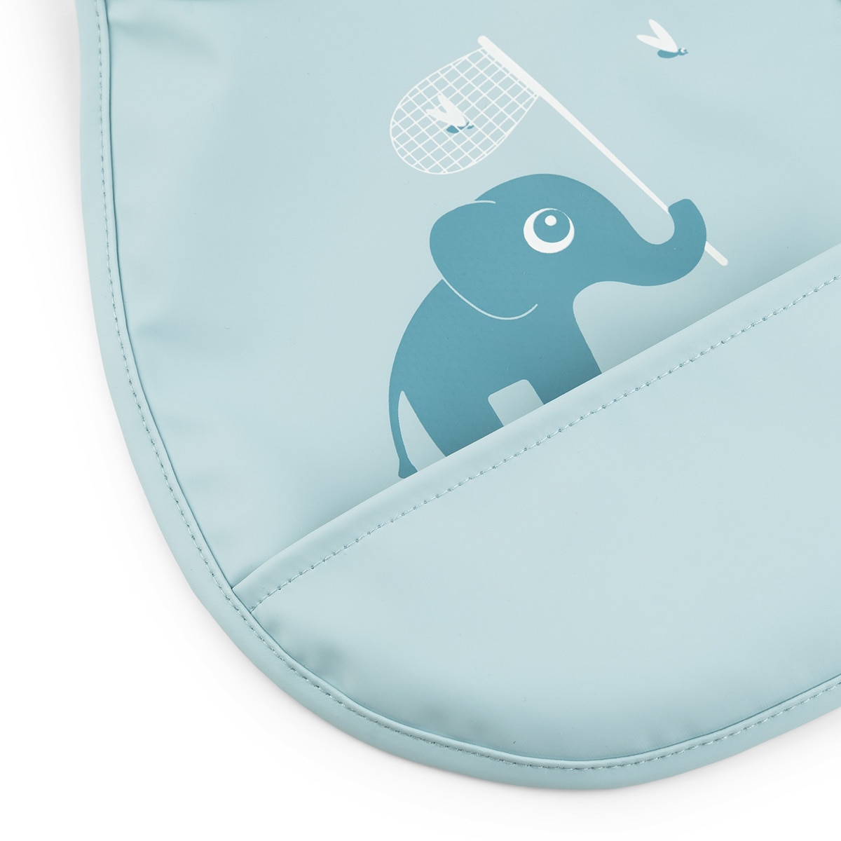 Mini Babetes Impermeáveis com Bolso, Conjunto de 2 Unid Azul-claro-3