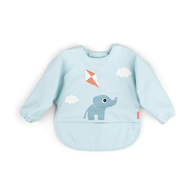 Babero impermeable Done by Deer con bolsillo recoge migas y mangas playground