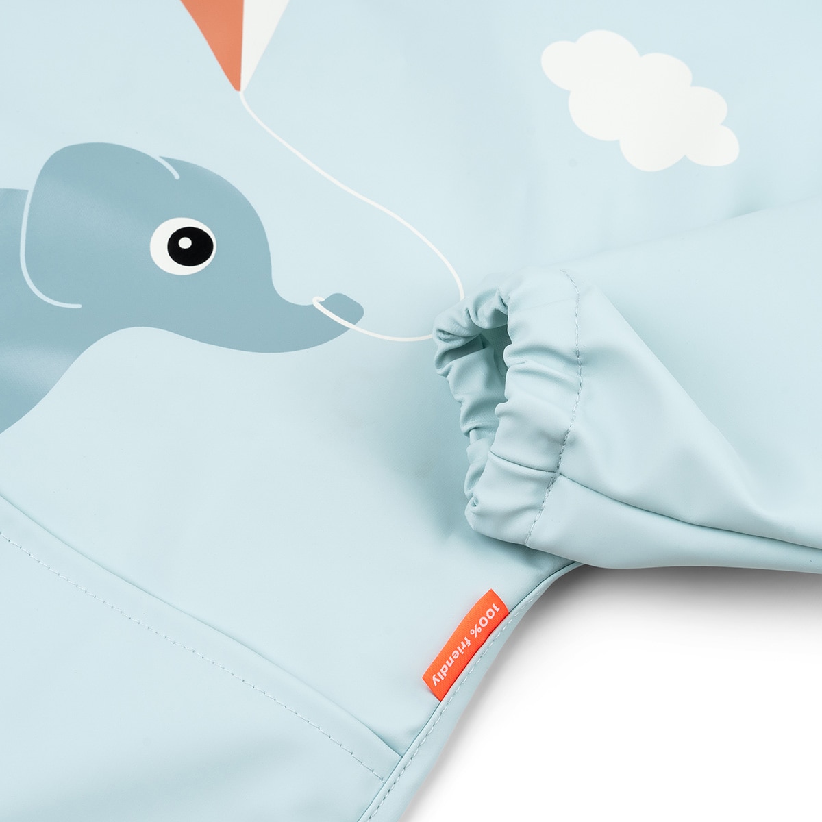 Babete Impermeável com Bolso para Migalhas e Mangas Playground Azul-claro-3