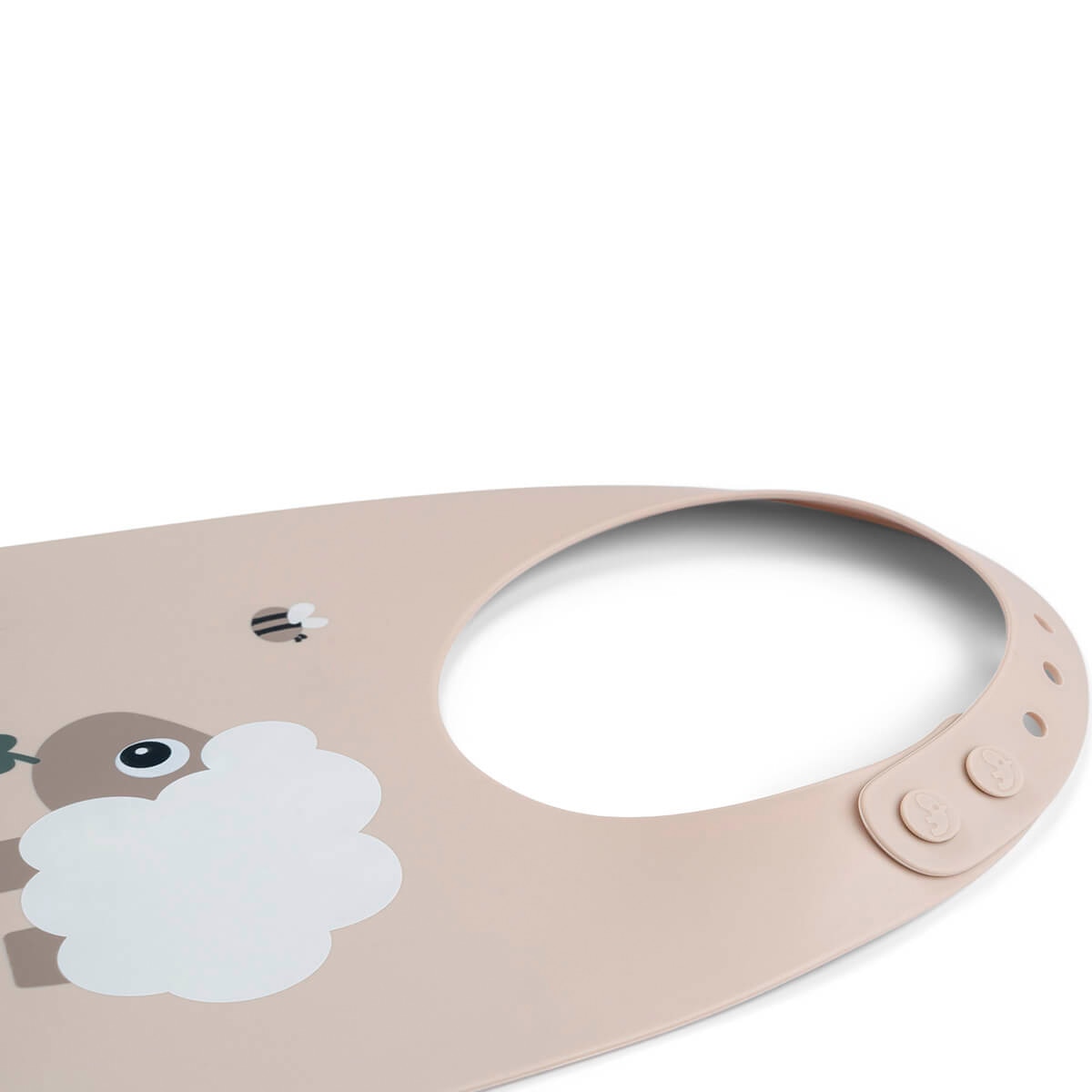 Babero silicona Done by Deer con bolsillo recoge migas - Beige Beige-3