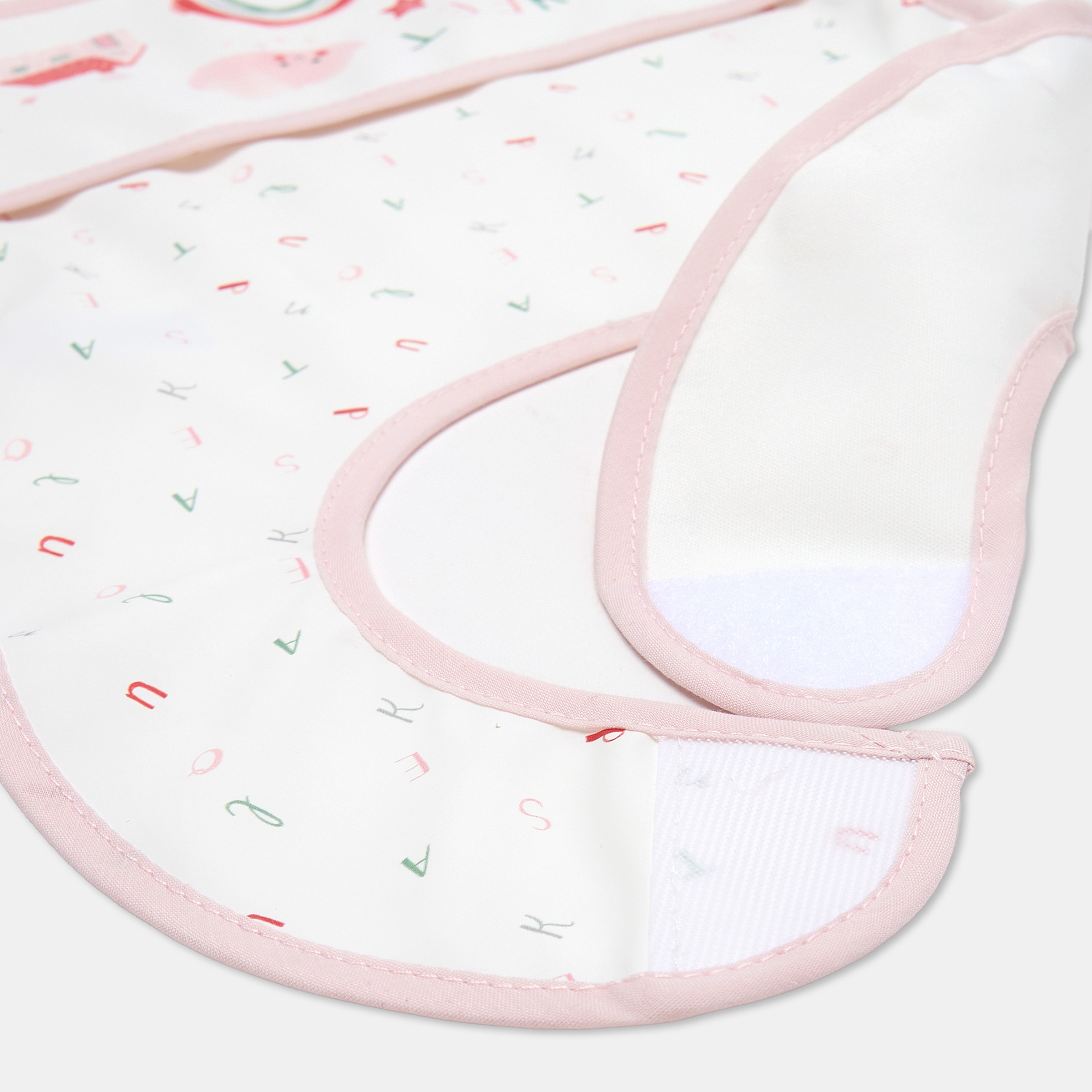 Pack de 2 Babetes com Bolso - Letras Rosa-claro-2