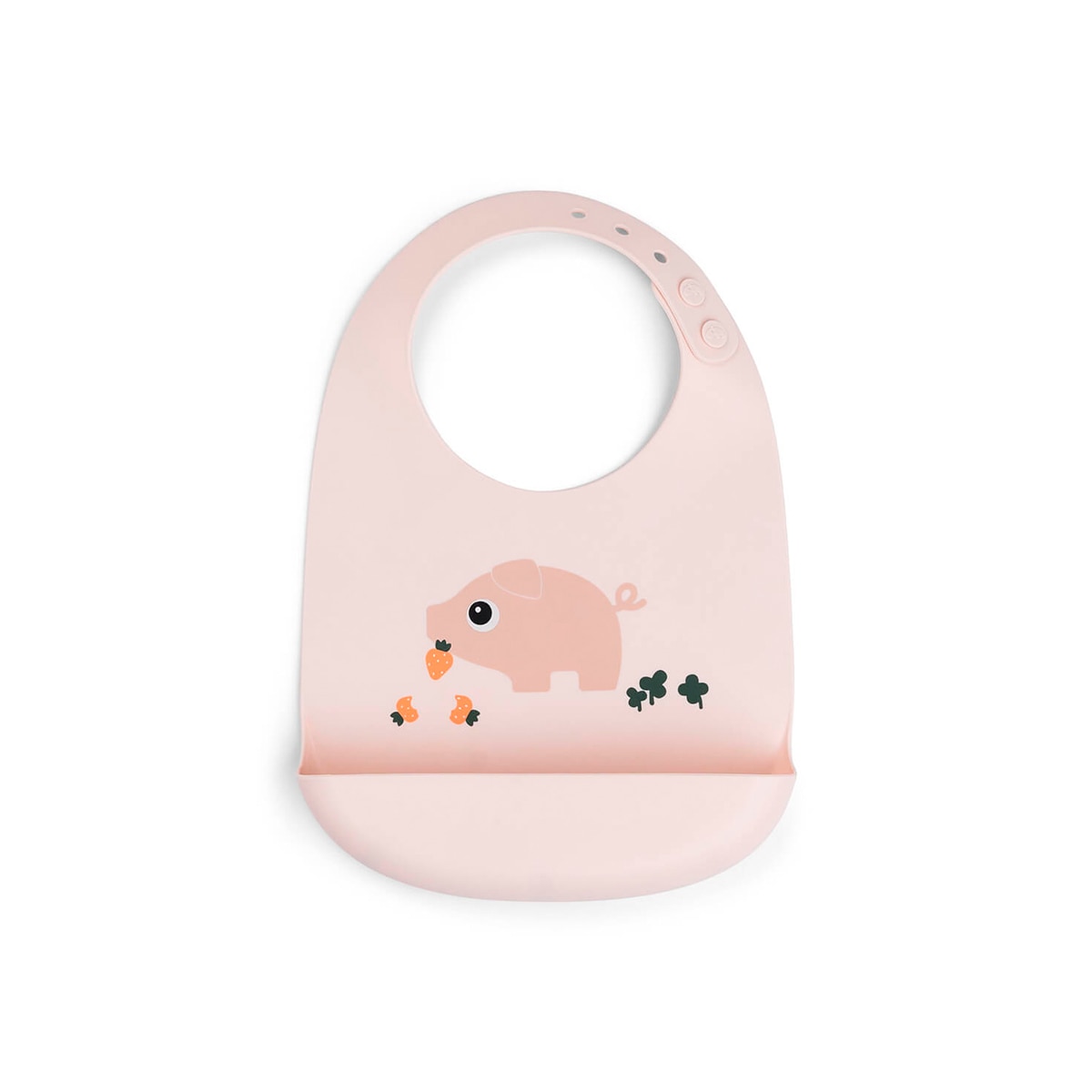 Babero silicona Done by Deer con bolsillo recoge migas Rosa claro Rosa claro-1