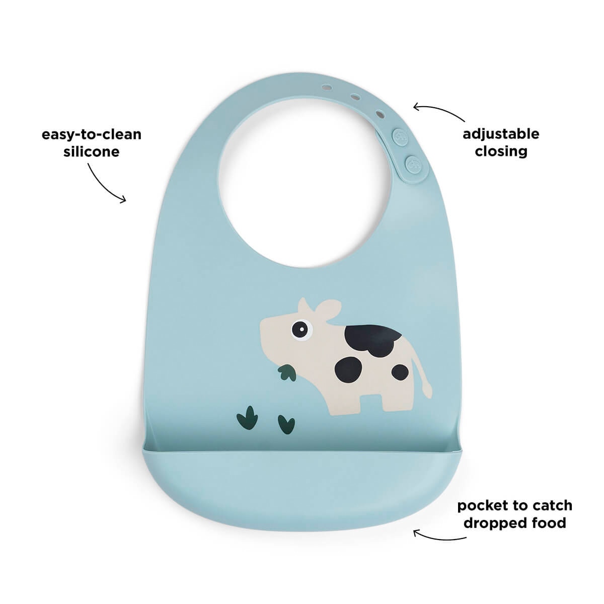 Babete de Silicone com Bolsa para Migalhas Azul-claro-3