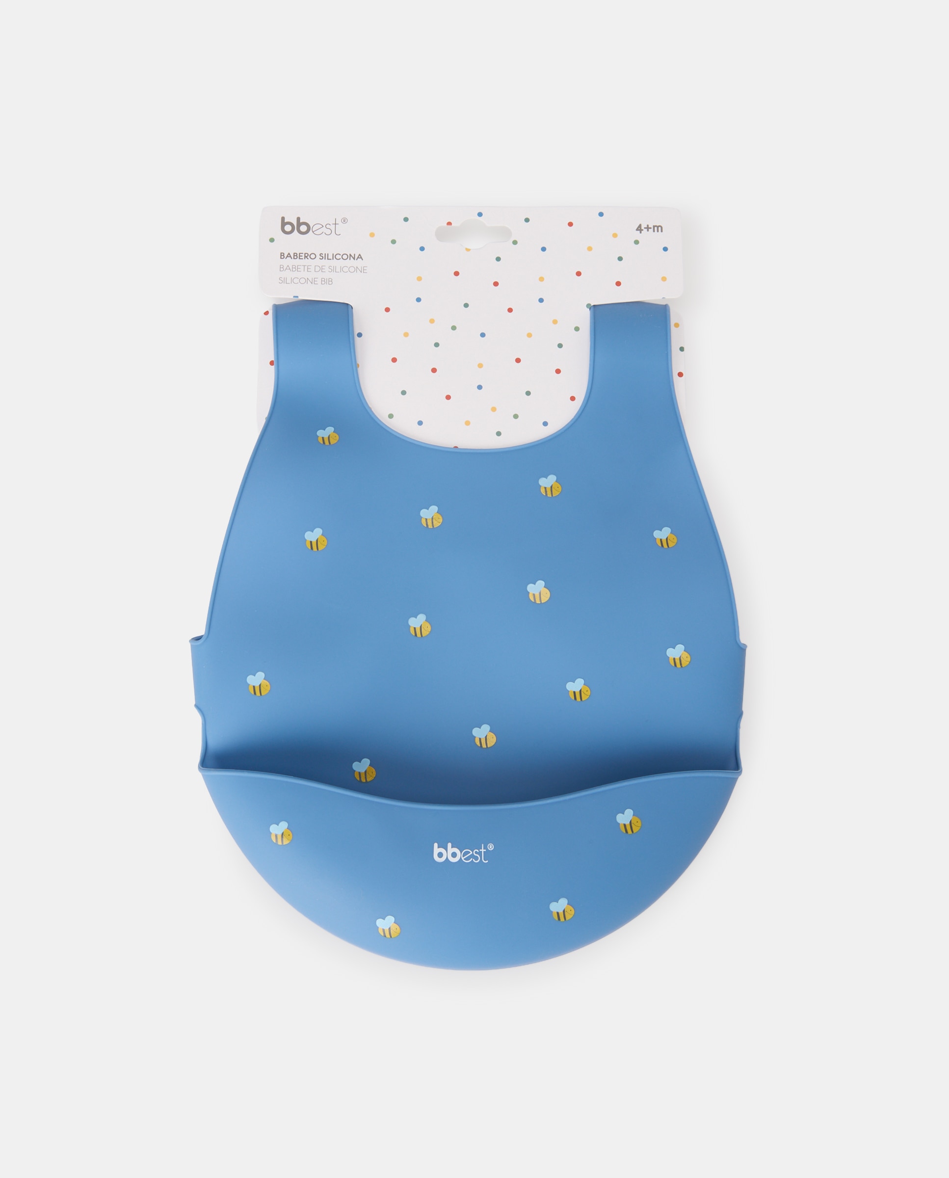 Babete de Silicone Abelha - Little Bugs Azul-3
