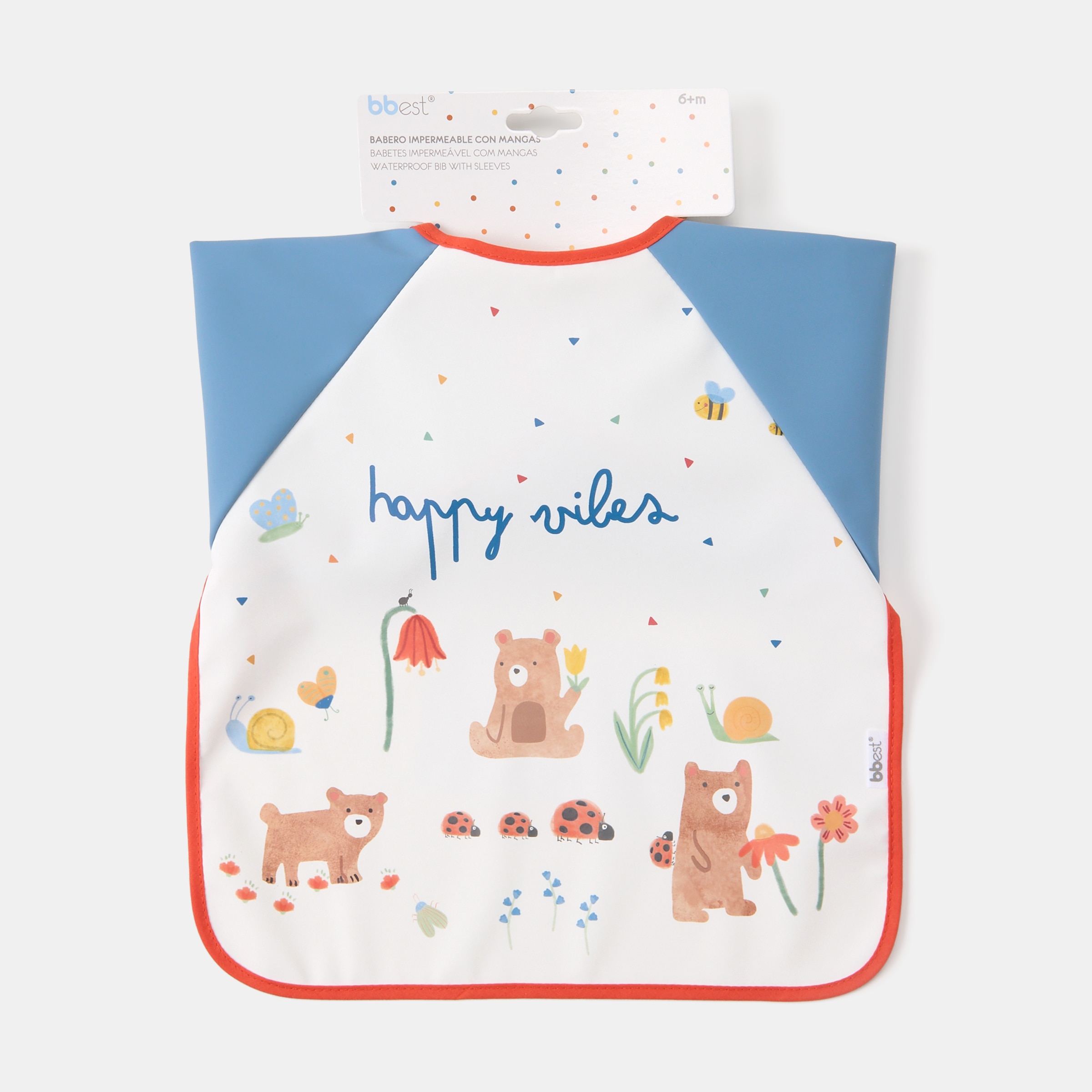 Babete com Mangas Bbest Urso- Little Bugs Azul-3