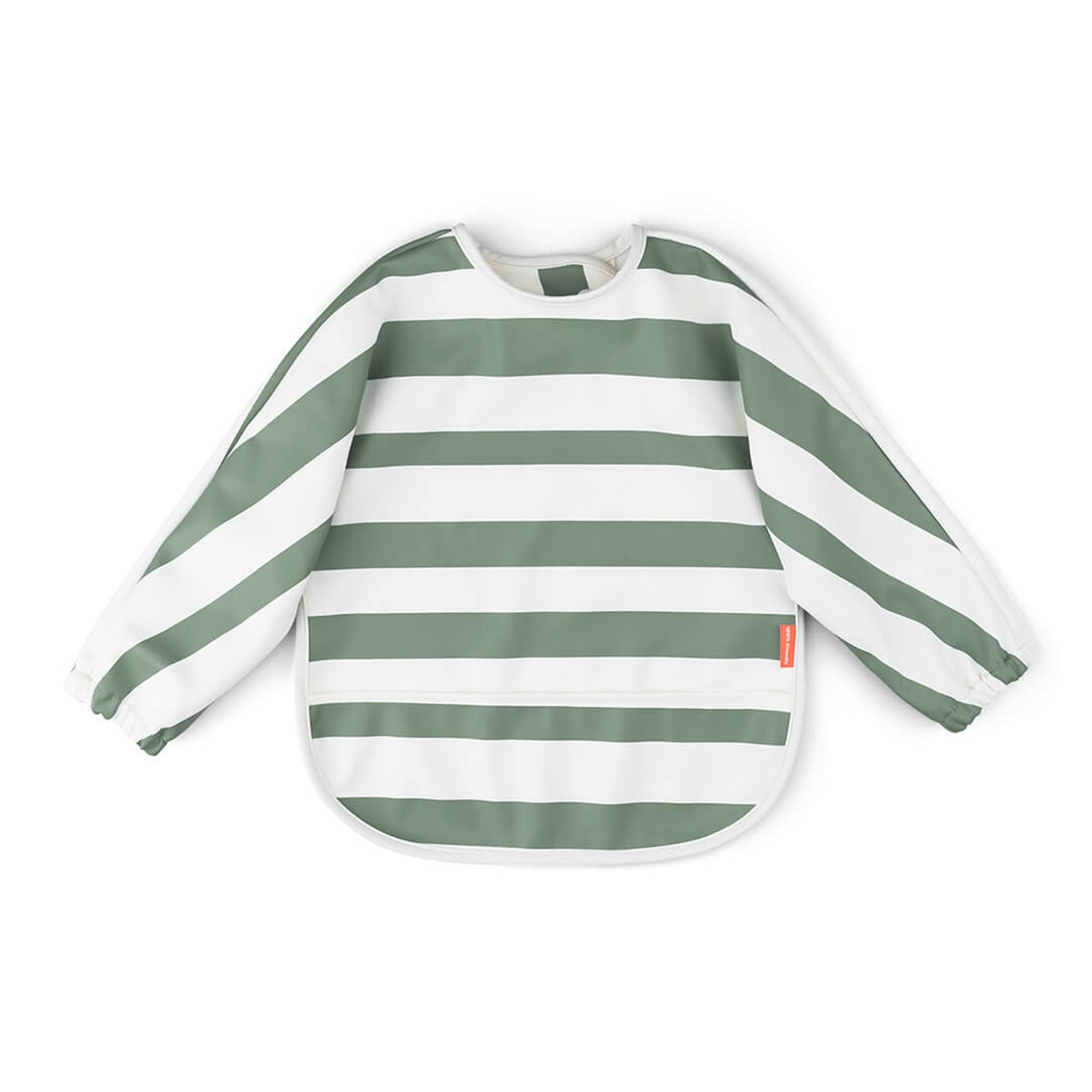 Imagen 0 de Babero impermeable Done by Deer con bolsillo recoge migas y mangas Verde Agua