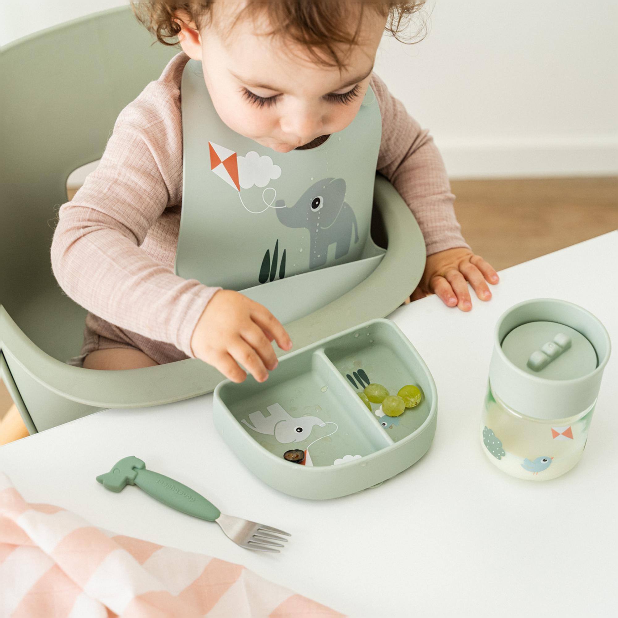 Babetes de Silicone Ajustáveis - Pack de 2 Unid. Playground Verde Água-6
