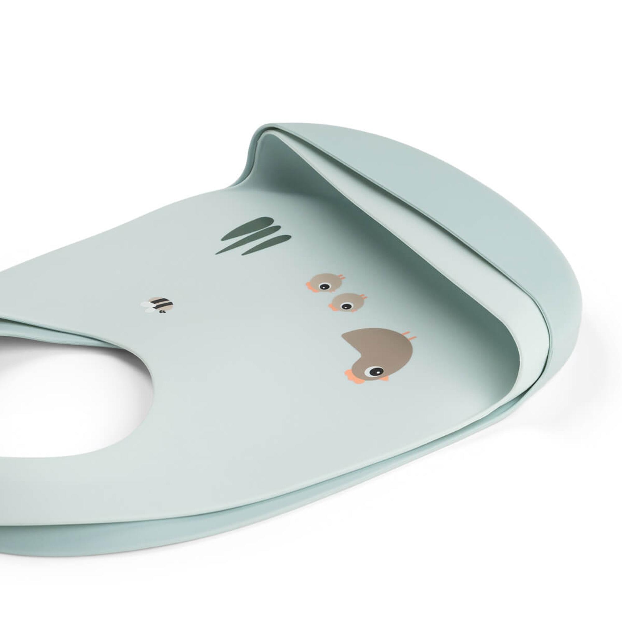 Babetes de Silicone Ajustáveis Pack de 2 Unid. Tiny Farm Azul-claro-4