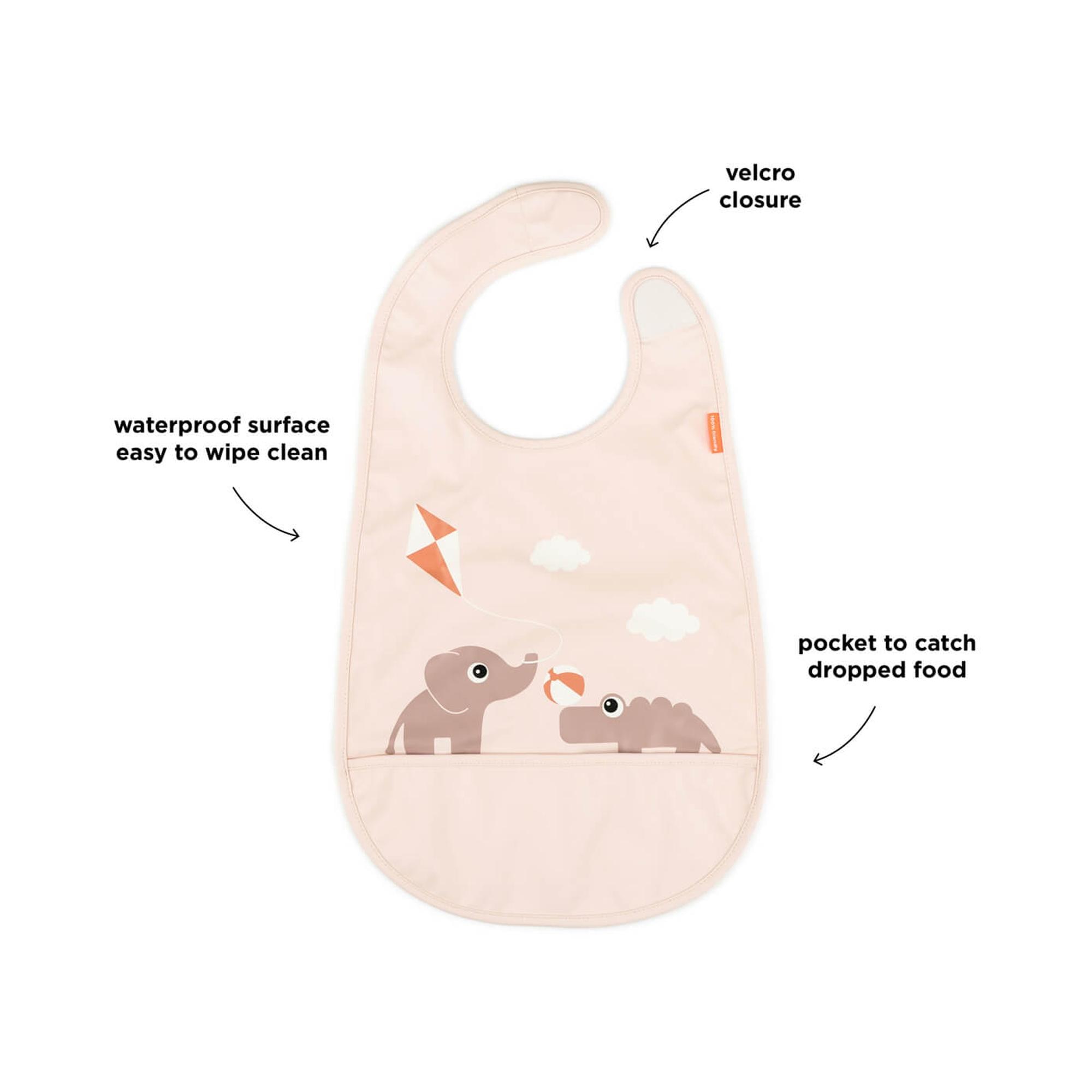 Baberos Done by deer sin mangas y con velcro pack 2ud Playground - Rosa claro Rosa claro-3