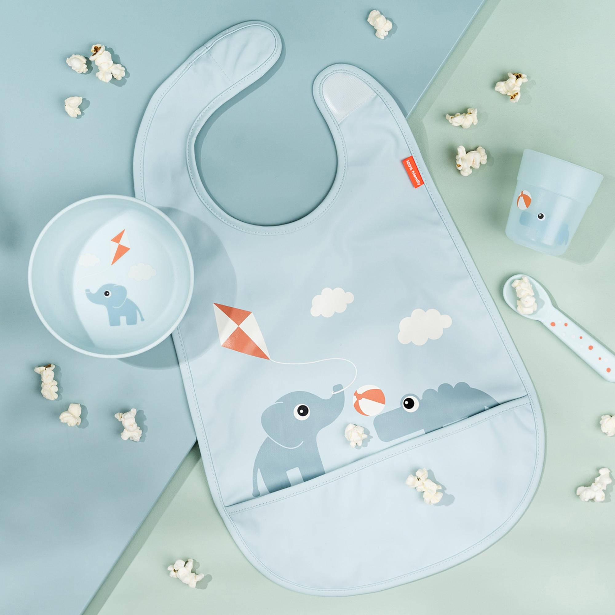 Baberos Done by deer sin mangas y con velcro pack 2ud Playground - Azul claro Azul claro-4