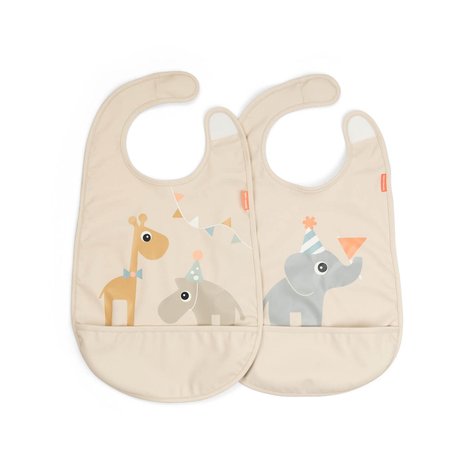 Imagen 0 de Baberos Done by deer sin mangas y con velcro pack 2ud Celebration Beige Sierra