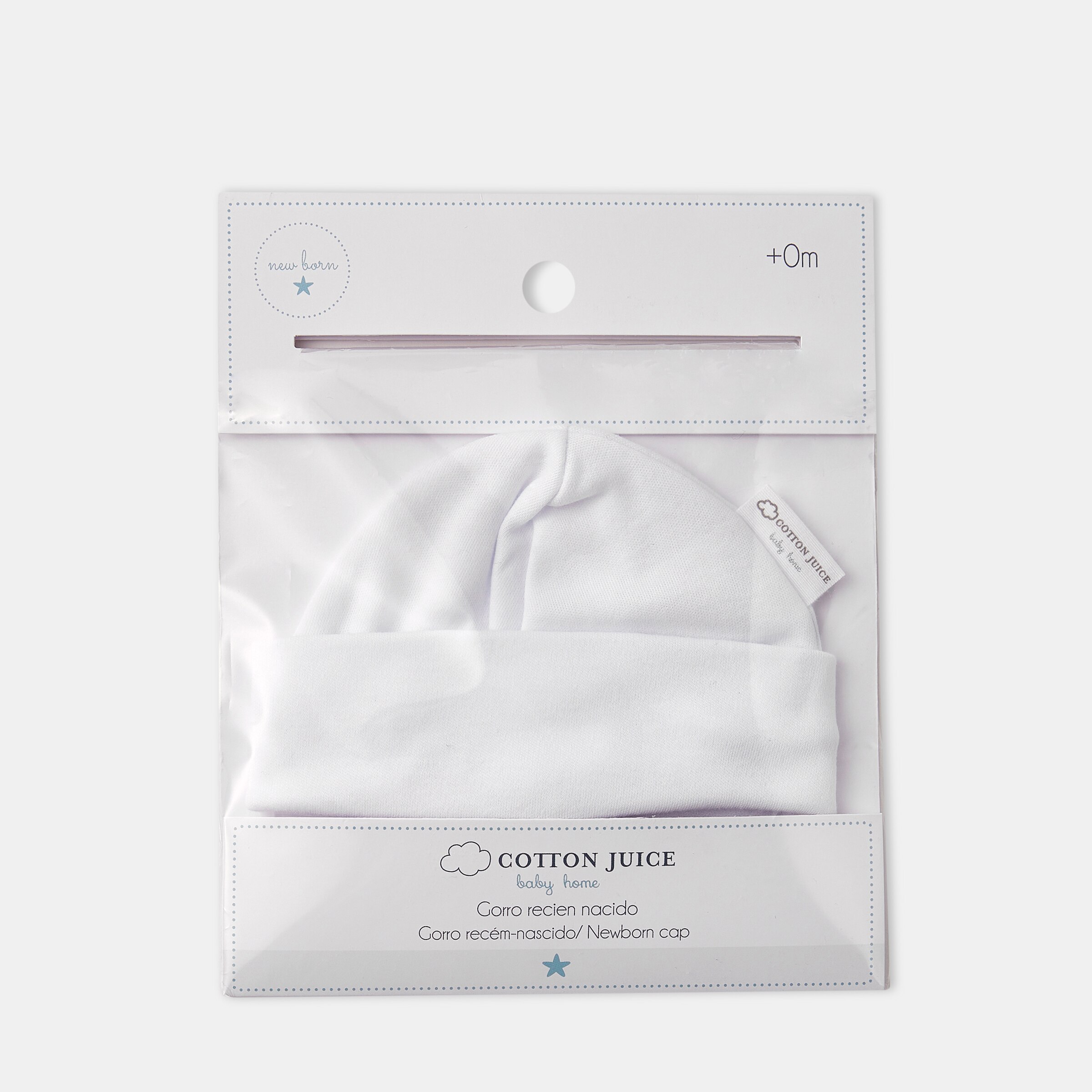 Gorro recién nacido Cotton Juice Baby Home - Blanco Blanco-2