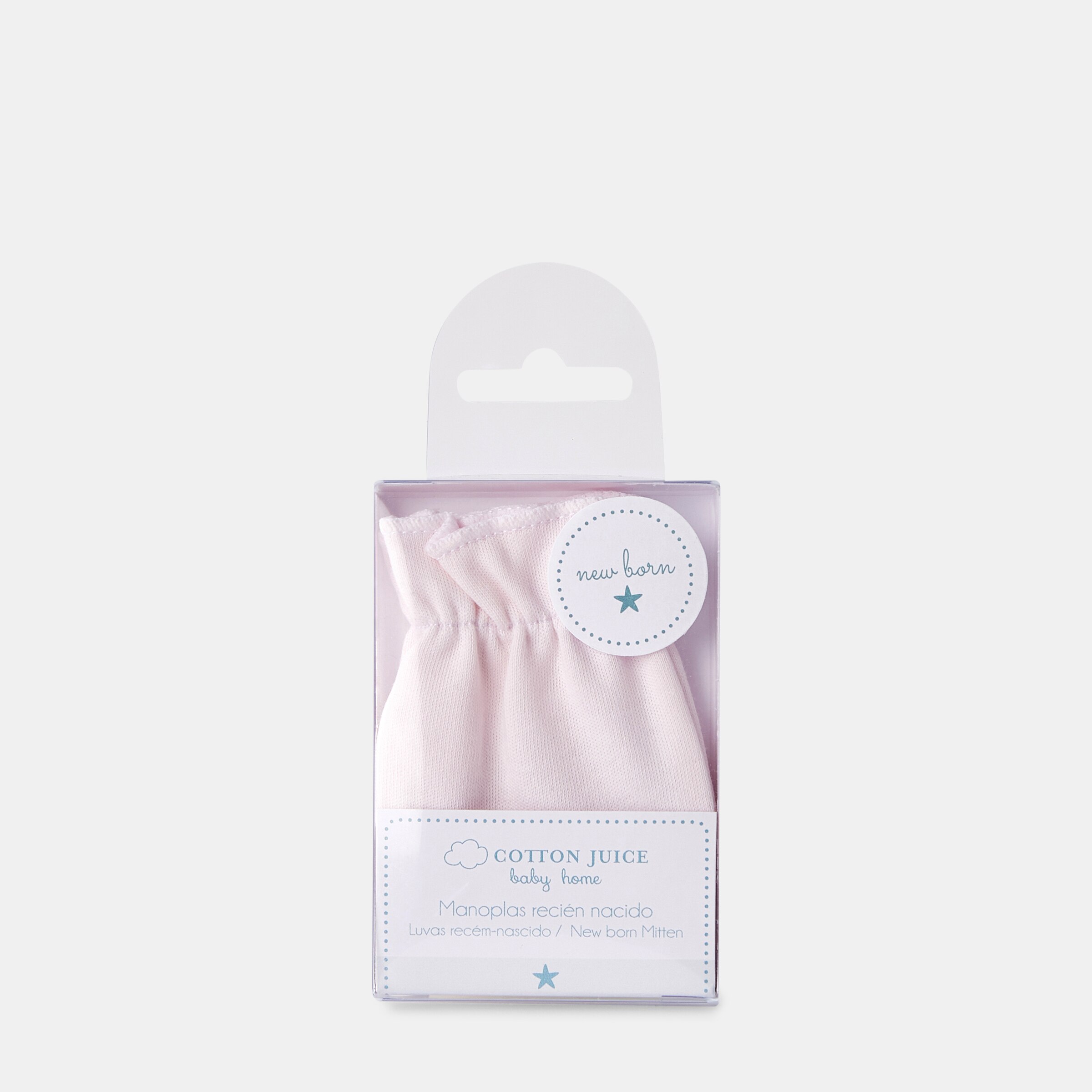 Manoplas recién nacido Cotton Juice Baby Home - Rosa Rosa-2