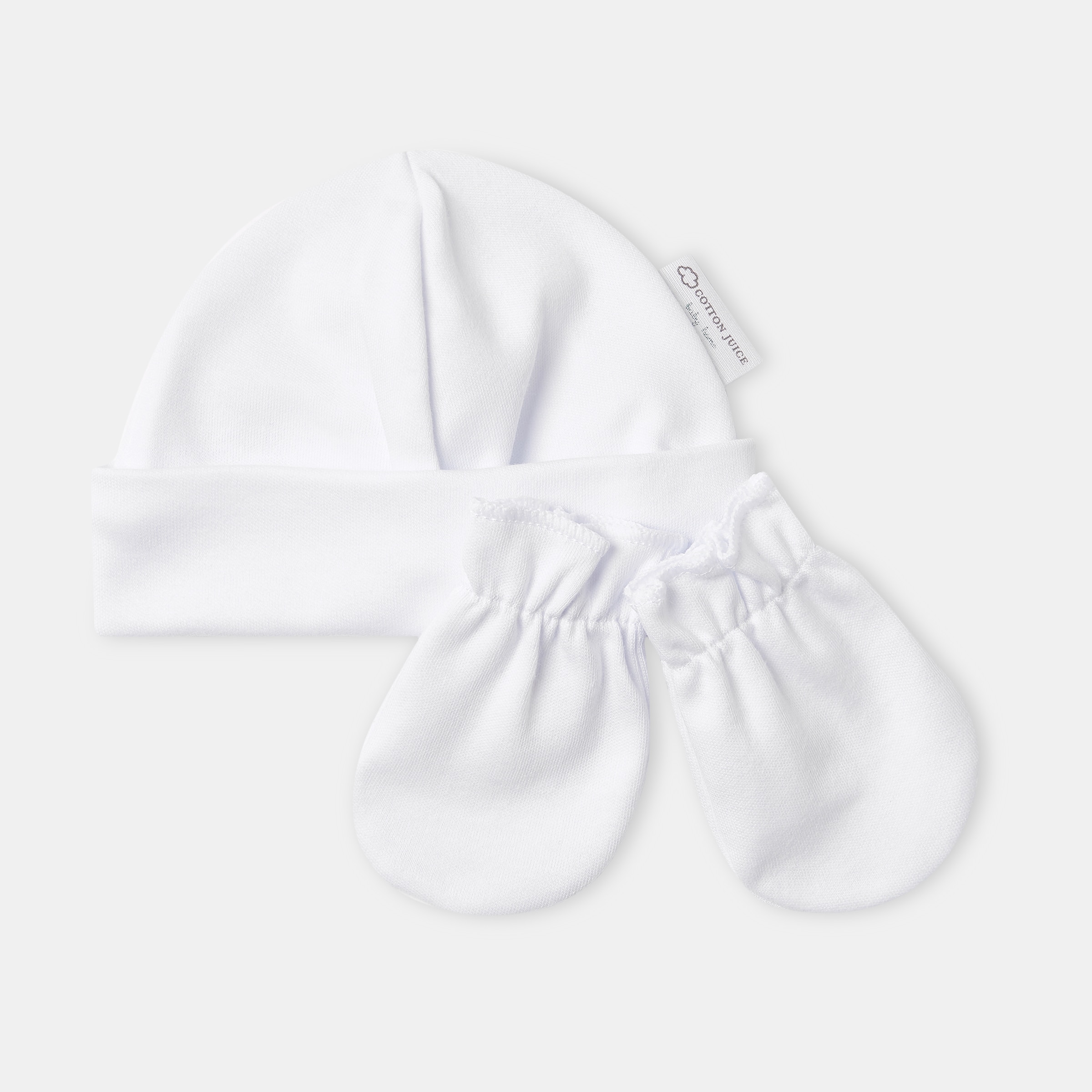 Cotton Juice Baby Home - Conjunto gorro y manoplas recién nacido Cotton Juice Baby Home.