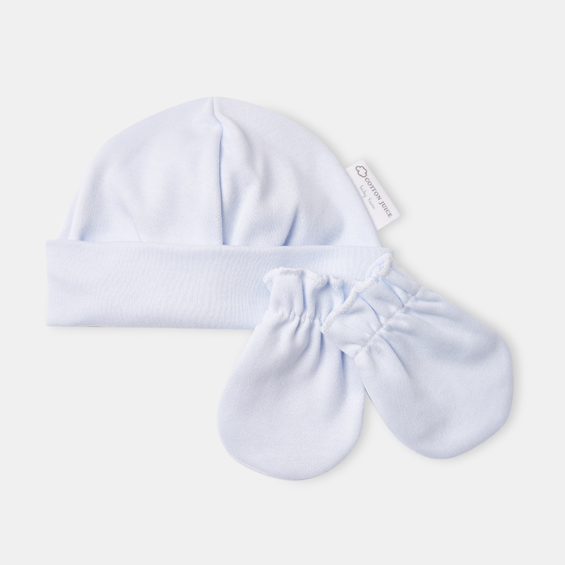 Conjunto de Gorro e Luvas de Recém-Nascido Azul-1