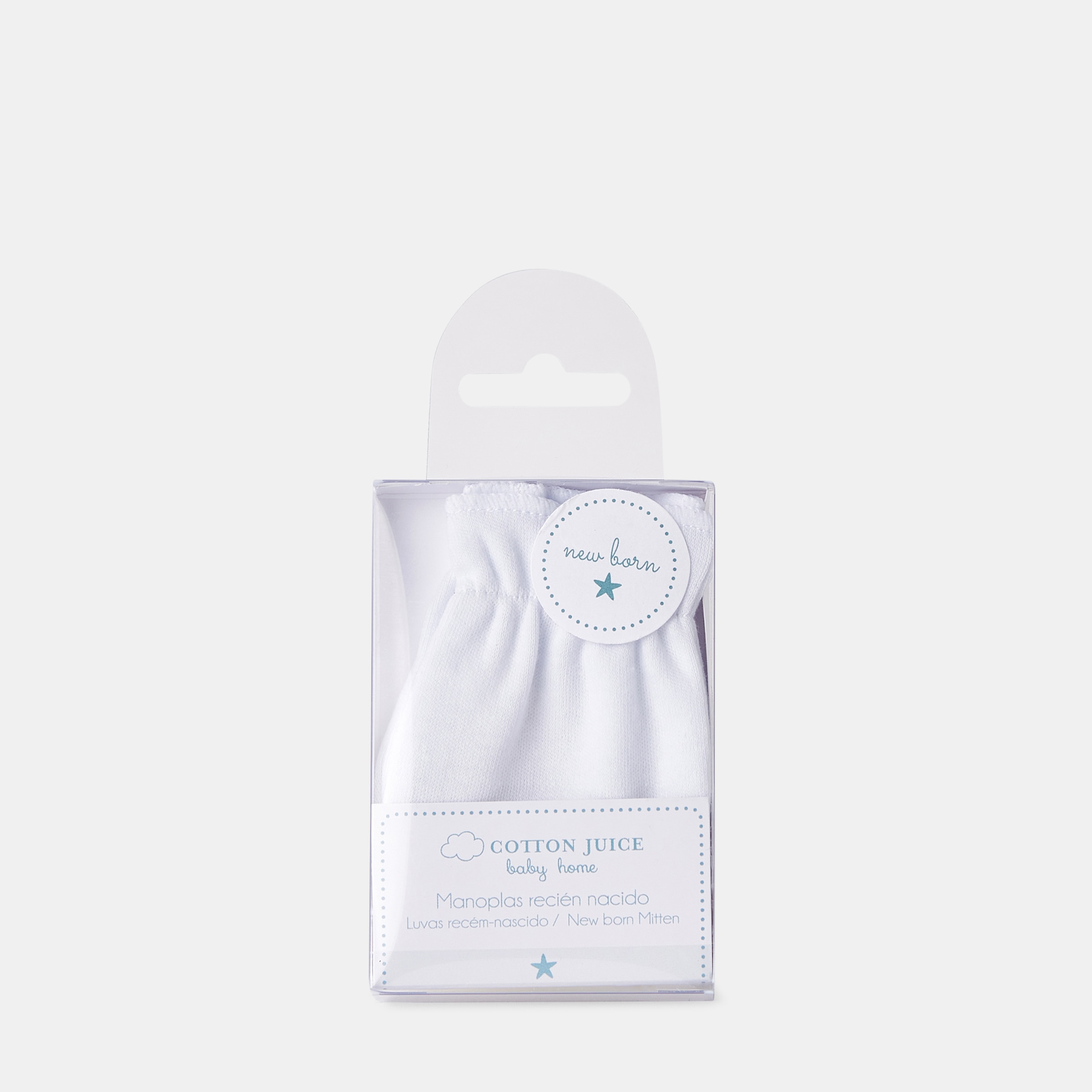 Manoplas recién nacido Cotton Juice Baby Home - Blanco Blanco-2