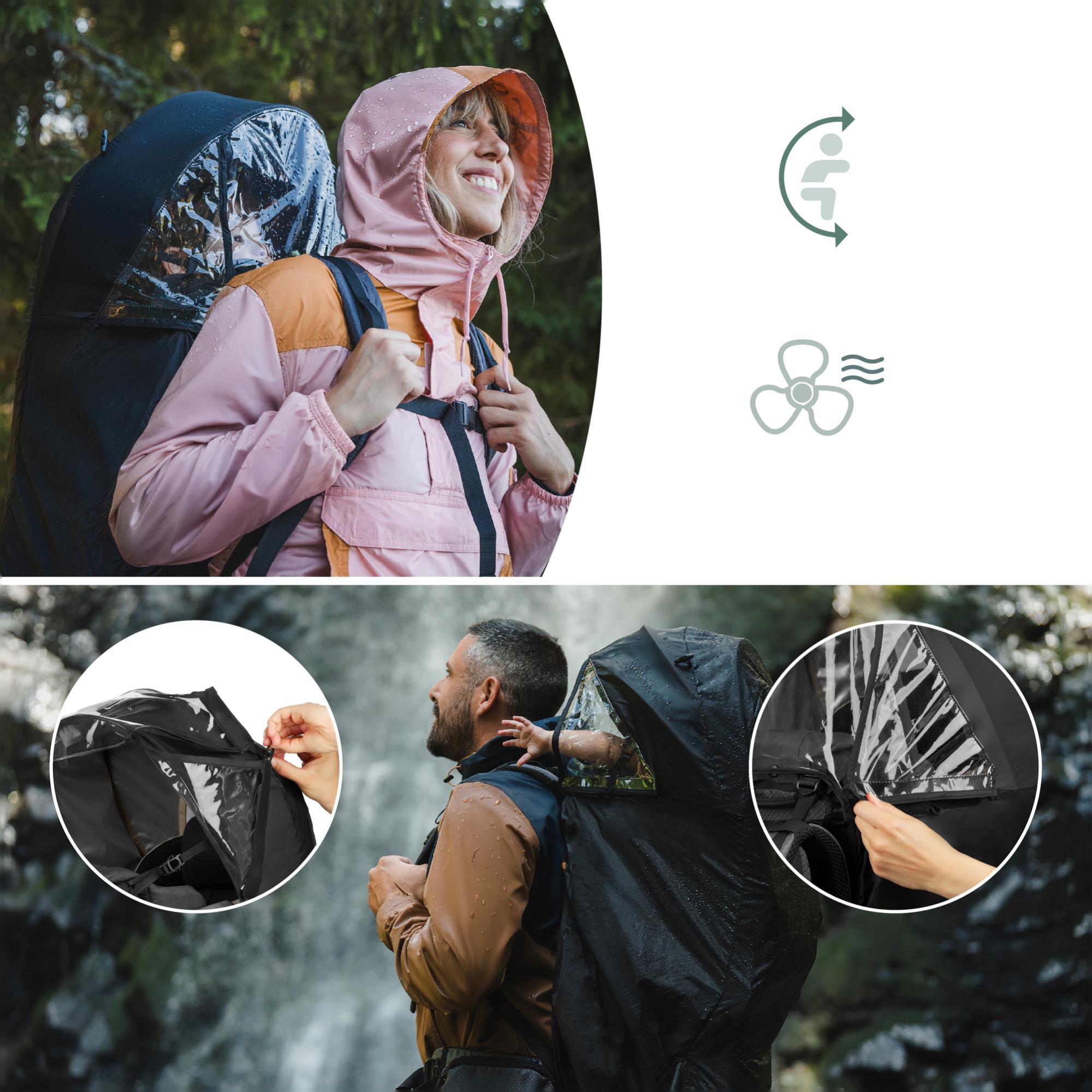 Capa Impermeável para Porta-Bebés Moov&Hike Preto-4
