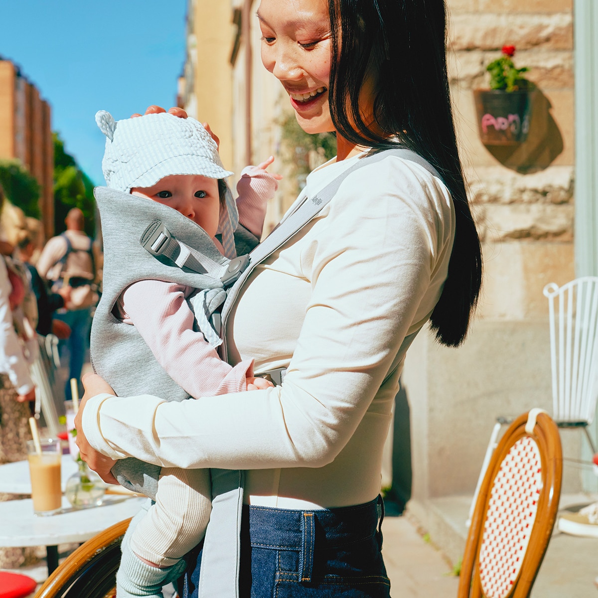 Marsúpio Mini 3D Jersey 2 Posições Cinzento-claro-8