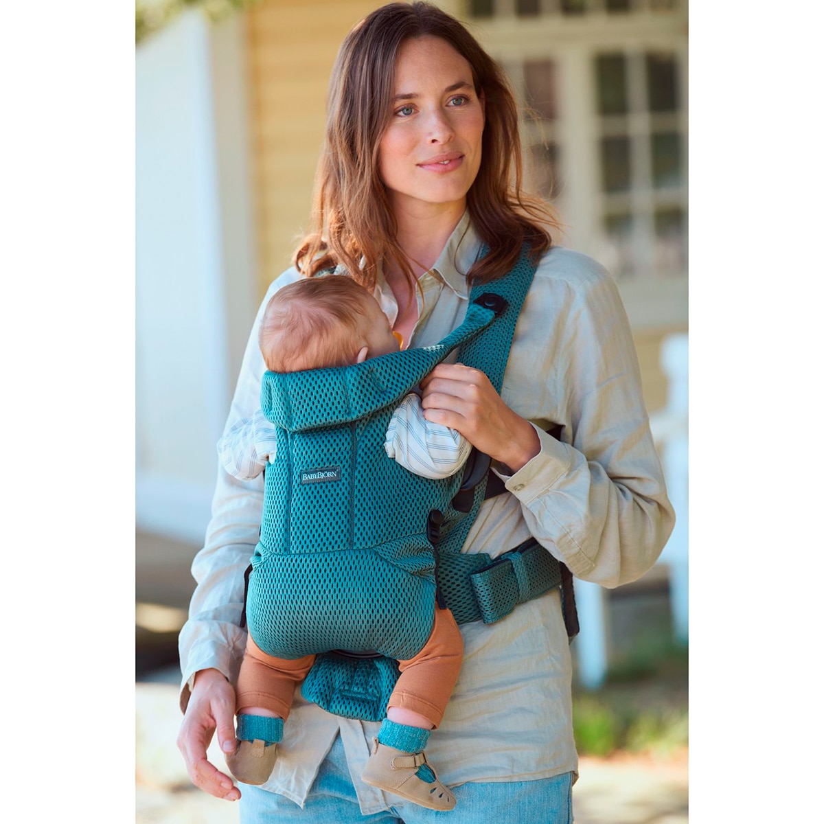 Mochila portabebés BabyBjörn Move 3D Mesh 3 posiciones Verde grisáceo Verde grisáceo-6