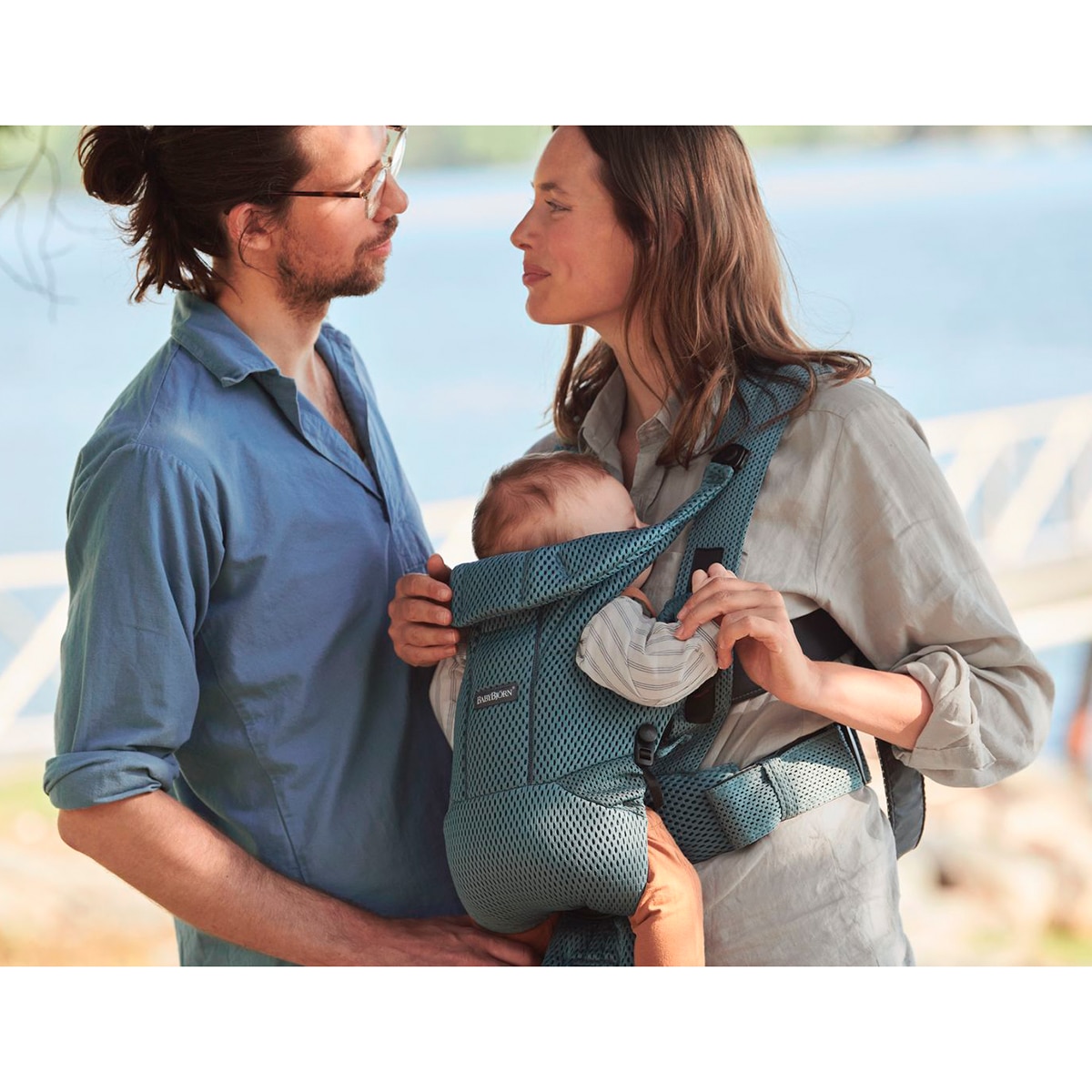 Mochila portabebés BabyBjörn Move 3D Mesh 3 posiciones Verde grisáceo Verde grisáceo-7