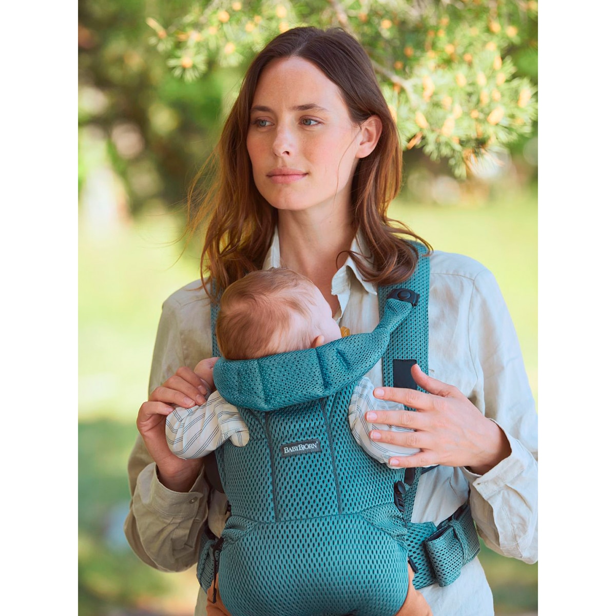 Mochila portabebés BabyBjörn Move 3D Mesh 3 posiciones Verde grisáceo Verde grisáceo-12