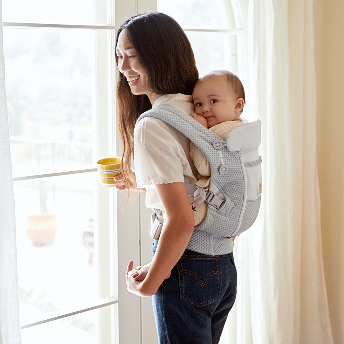 Mochila portabebe Ergobaby Adapt Softflex Mesh 3 posiciones - Gris claro Gris claro-9