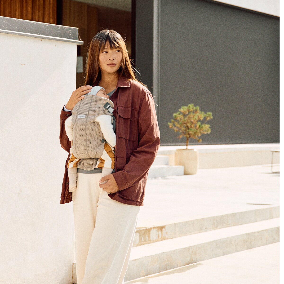 Marsúpio Mini 3D Mesh 2 Posições Bege-4