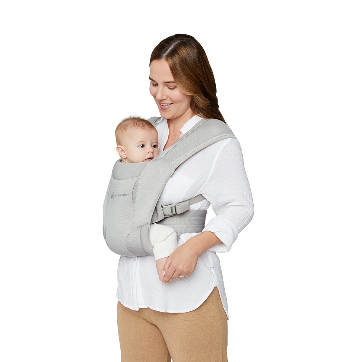 Mochila portabebe Ergobaby Embrace Soft Air Mesh Onyx Gris claro-13