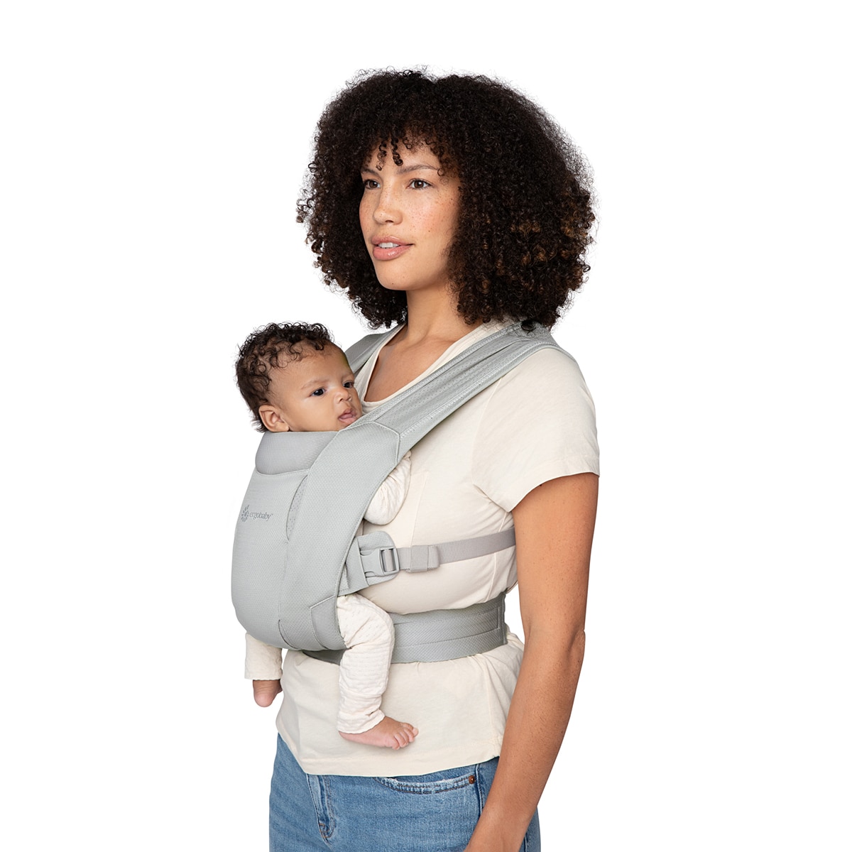 Mochila portabebe Ergobaby Embrace Soft Air Mesh Onyx Gris claro-14