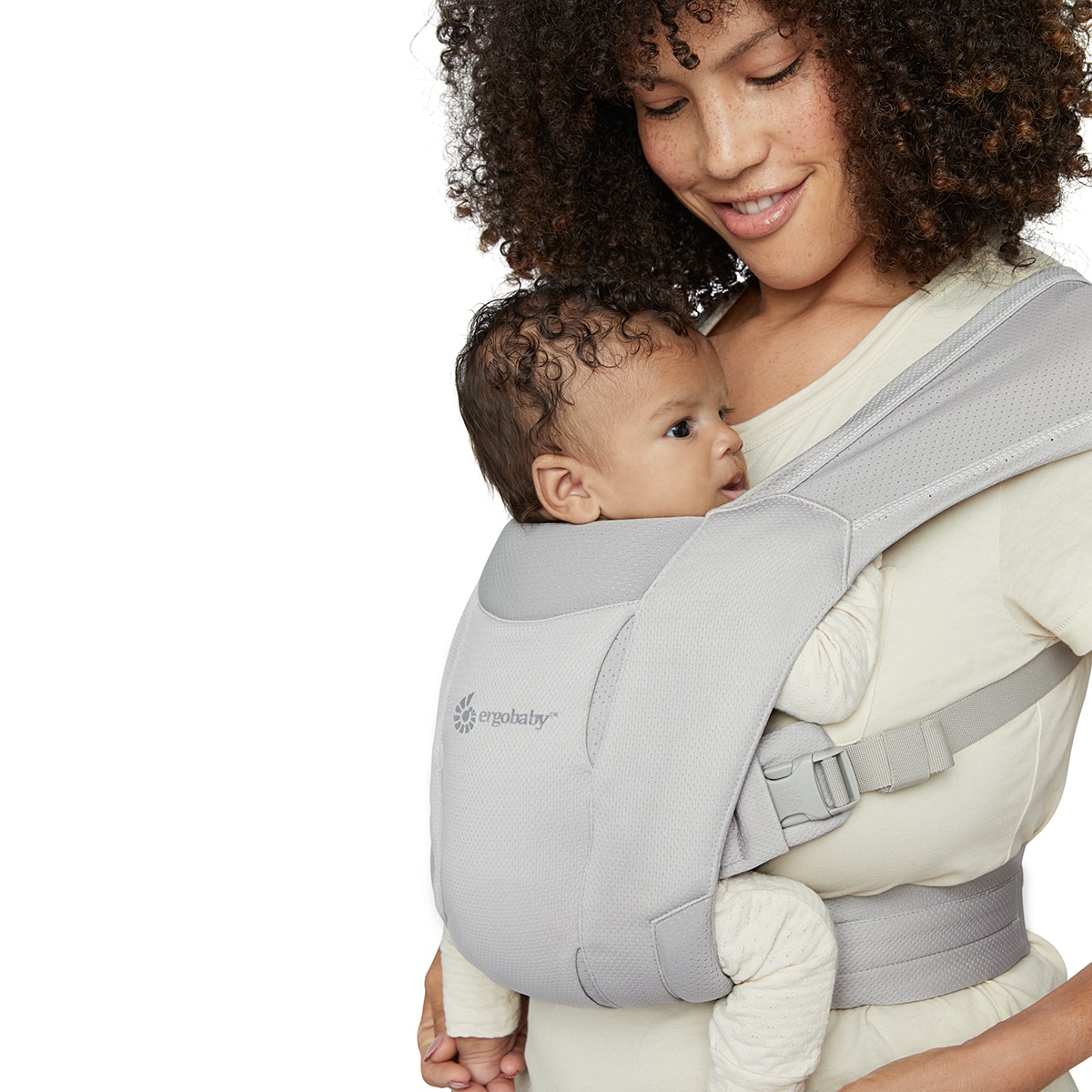 Mochila portabebe Ergobaby Embrace Soft Air Mesh Onyx Gris claro-15