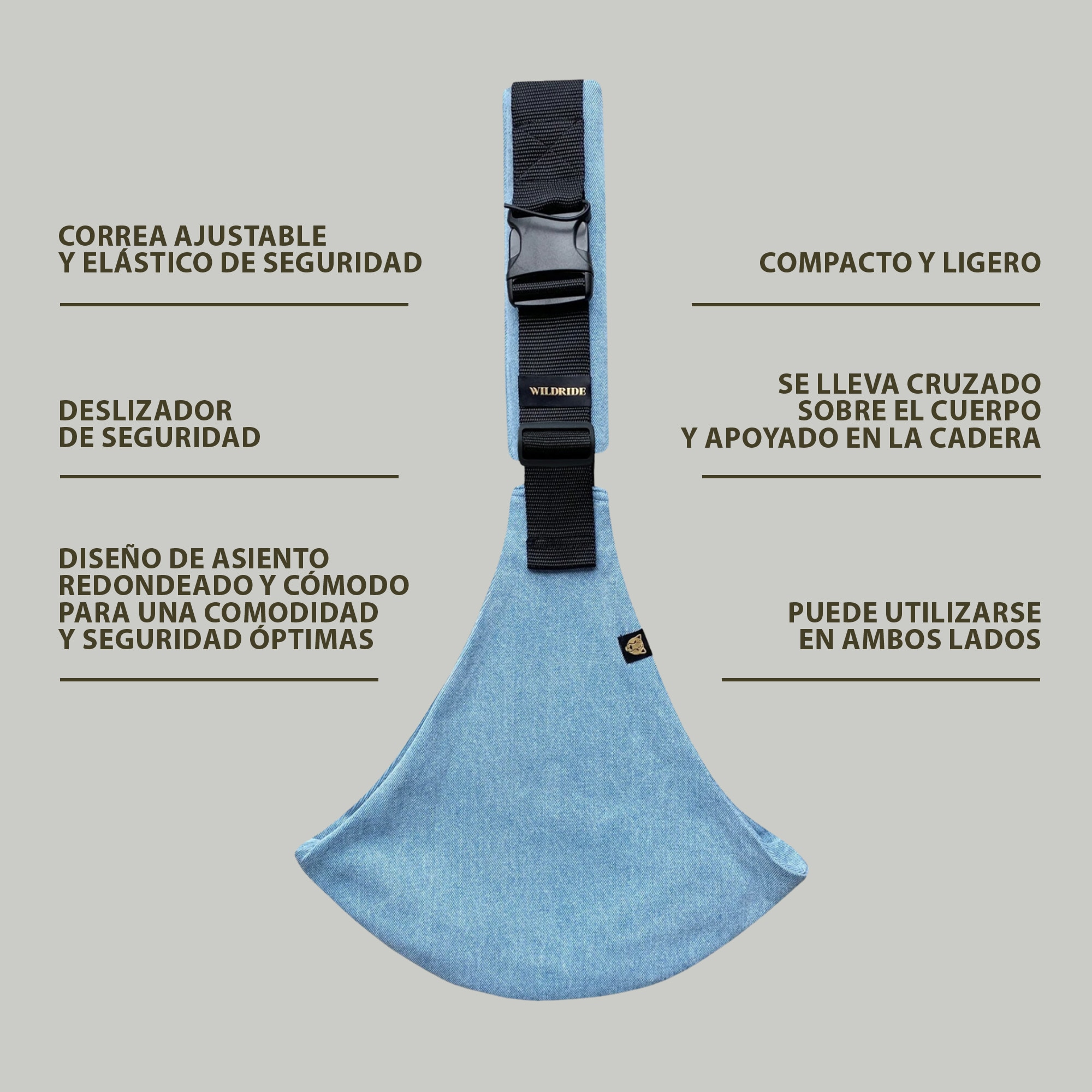 Imagen 7 de Portabebé bandolera Wildride colección Main - Azul Cielo Azul Cielo
