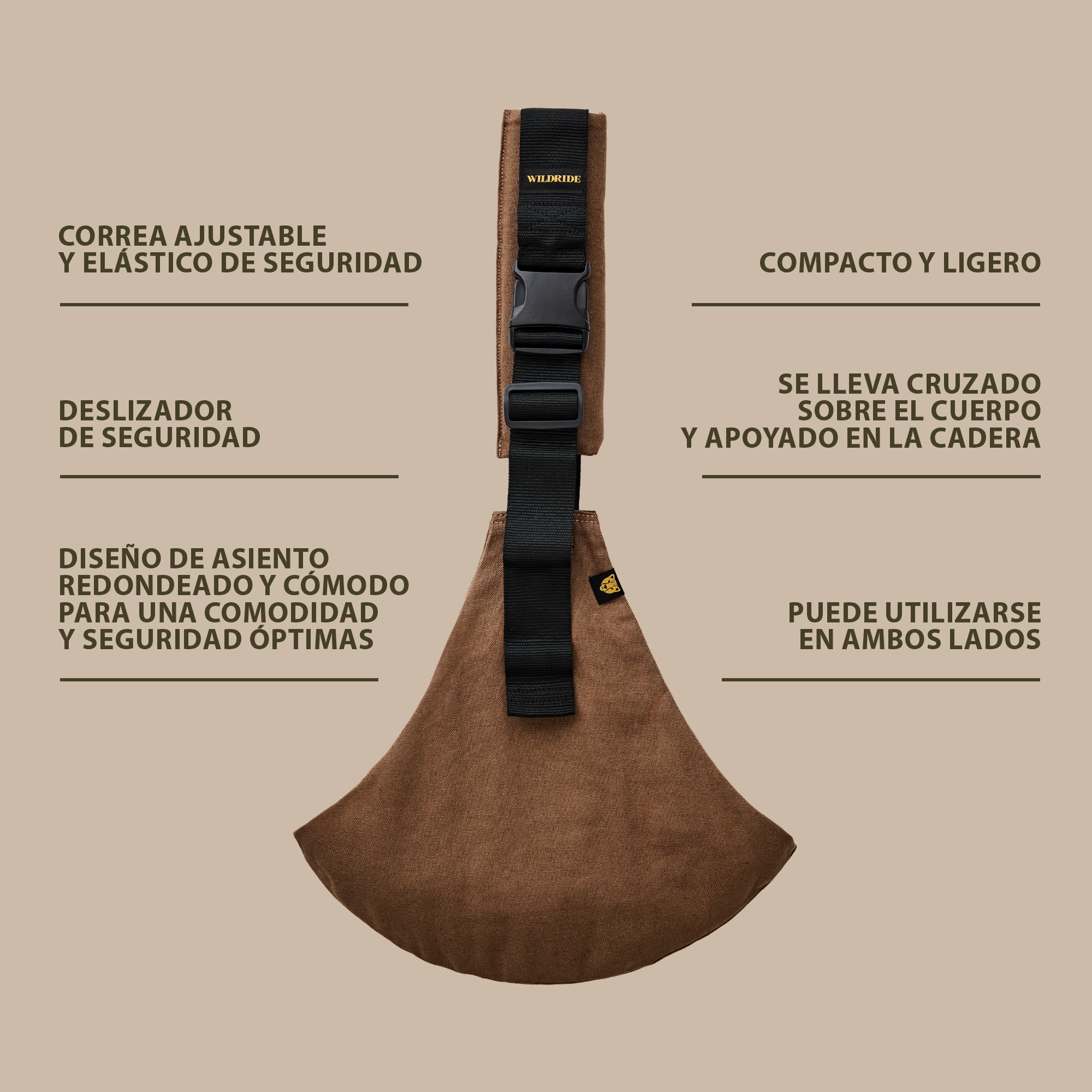 Porta-Bebés a Tiracolo de Linho Coleção Linen Castanho-6