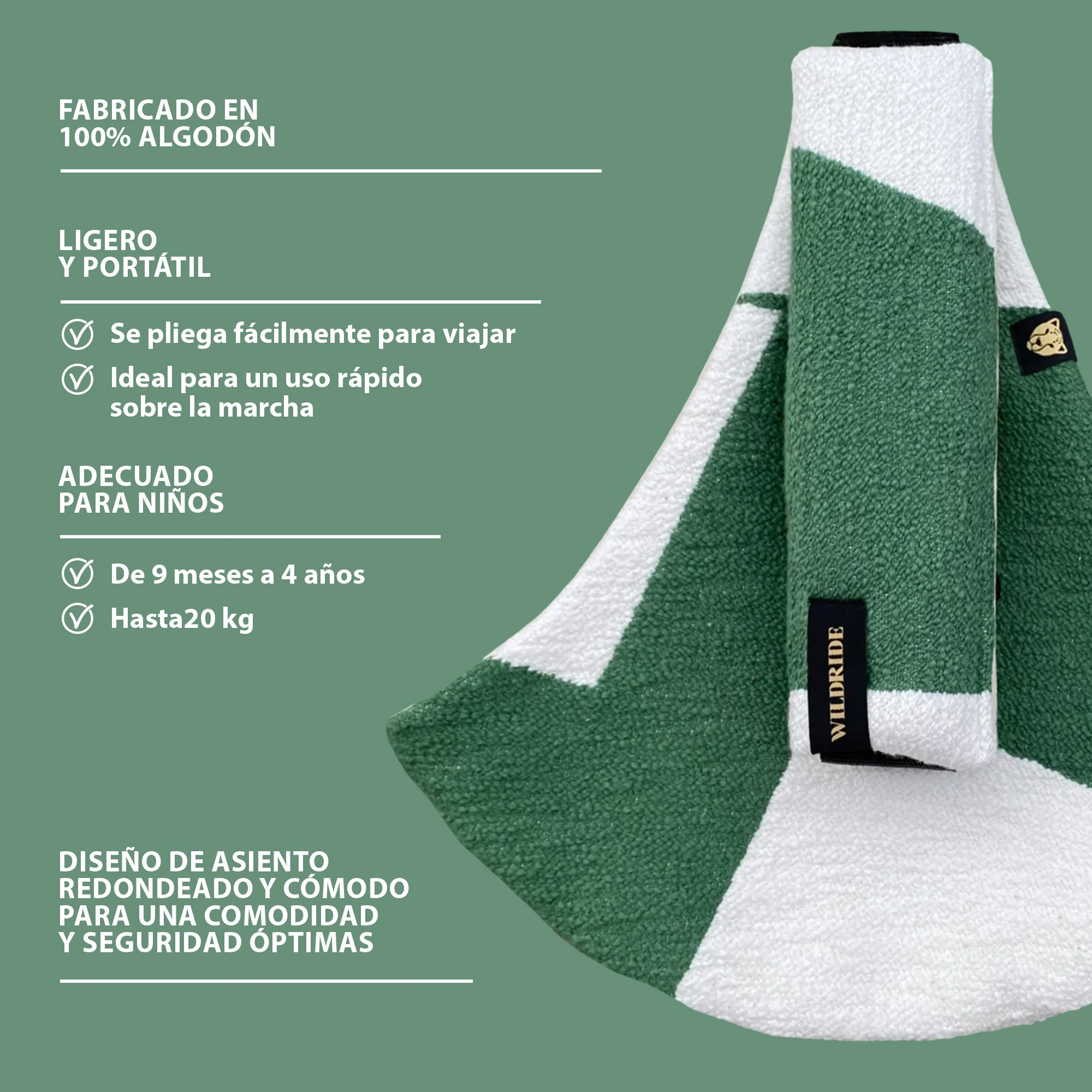 Porta-Bebés a Tiracolo Coleção Premium Verde Primavera-8