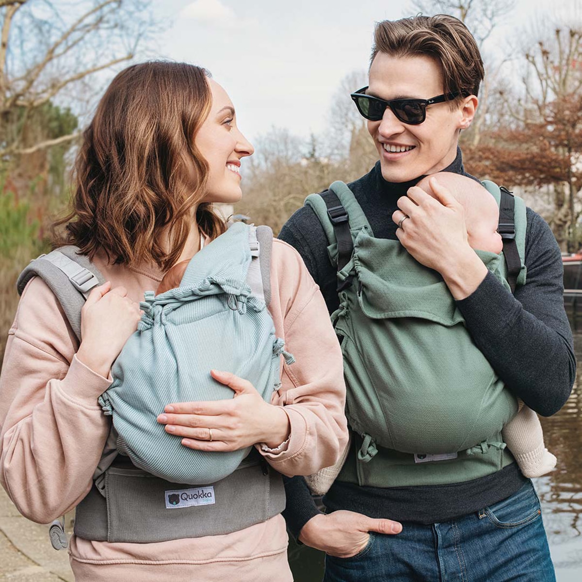Mochila portabebe Quokkababy E-carrier 3 posiciones Verde Agua Verde Agua-7