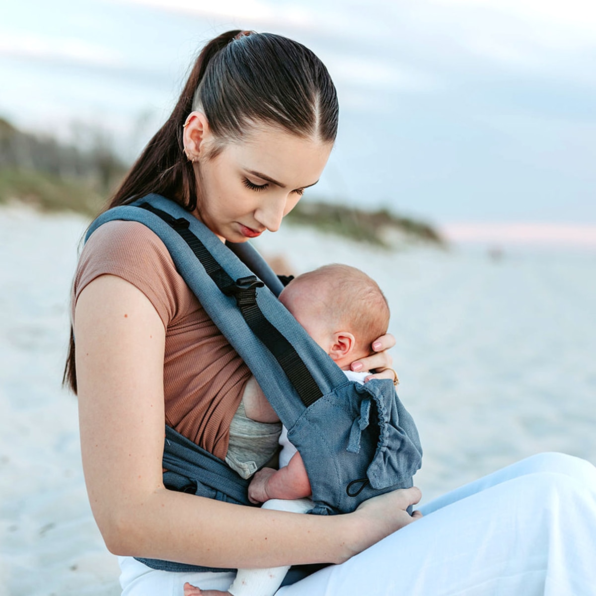 Mochila portabebé mei tai Quokkababy Mei carrier 1 posición - Denim Denim-5