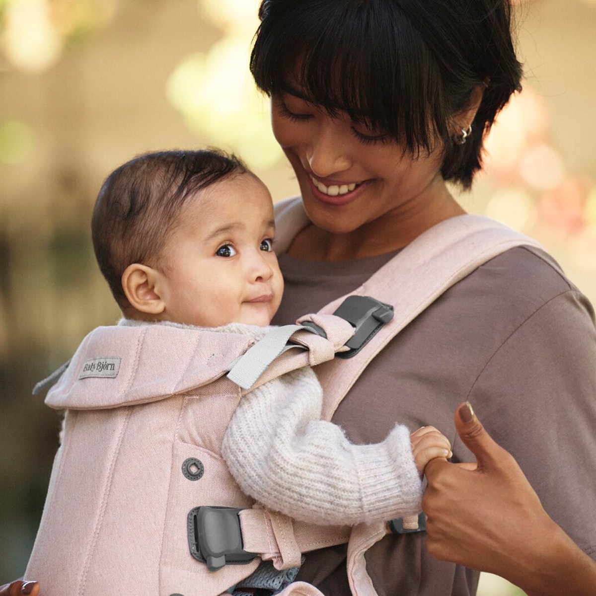 Mochila Porta Bebé BabyBjörn Harmony Tejido Woven Melange 3 posiciones - Rosa claro Rosa claro-4