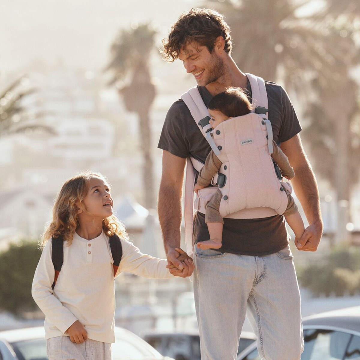 Mochila Porta Bebé BabyBjörn Harmony Tejido Woven Melange 3 posiciones - Rosa claro Rosa claro-11