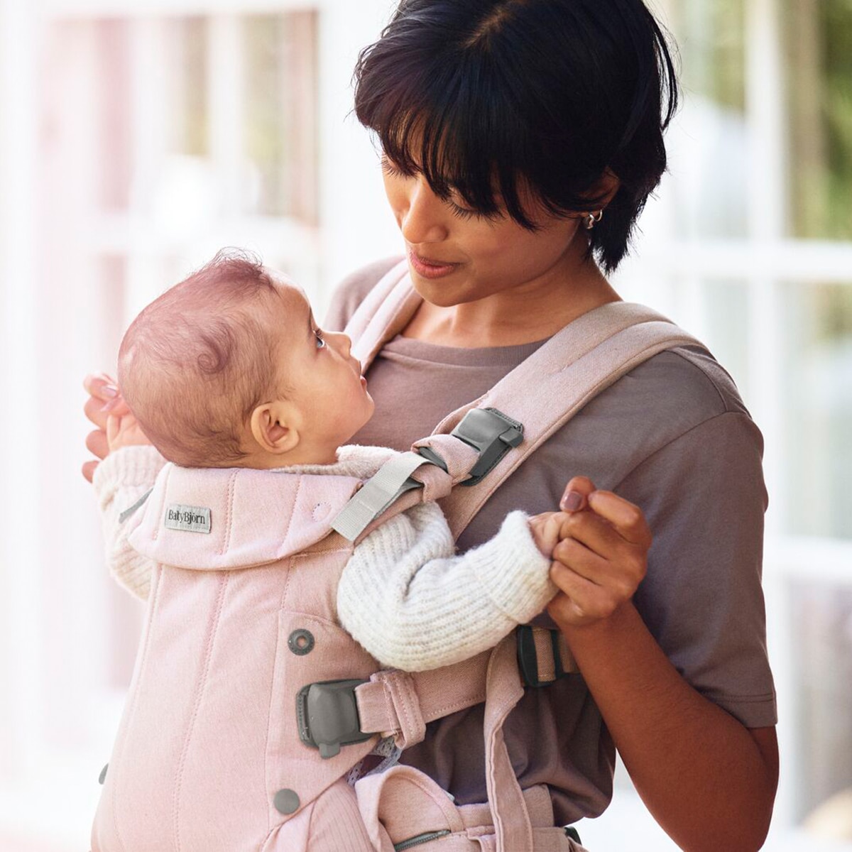 Mochila Porta Bebé BabyBjörn Harmony Tejido Woven Melange 3 posiciones - Rosa claro Rosa claro-16