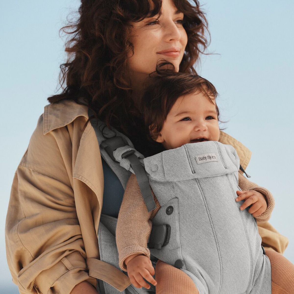 Mochila Porta Bebé BabyBjörn Harmony Tejido Woven Melange 3 posiciones - Gris claro Gris claro-5
