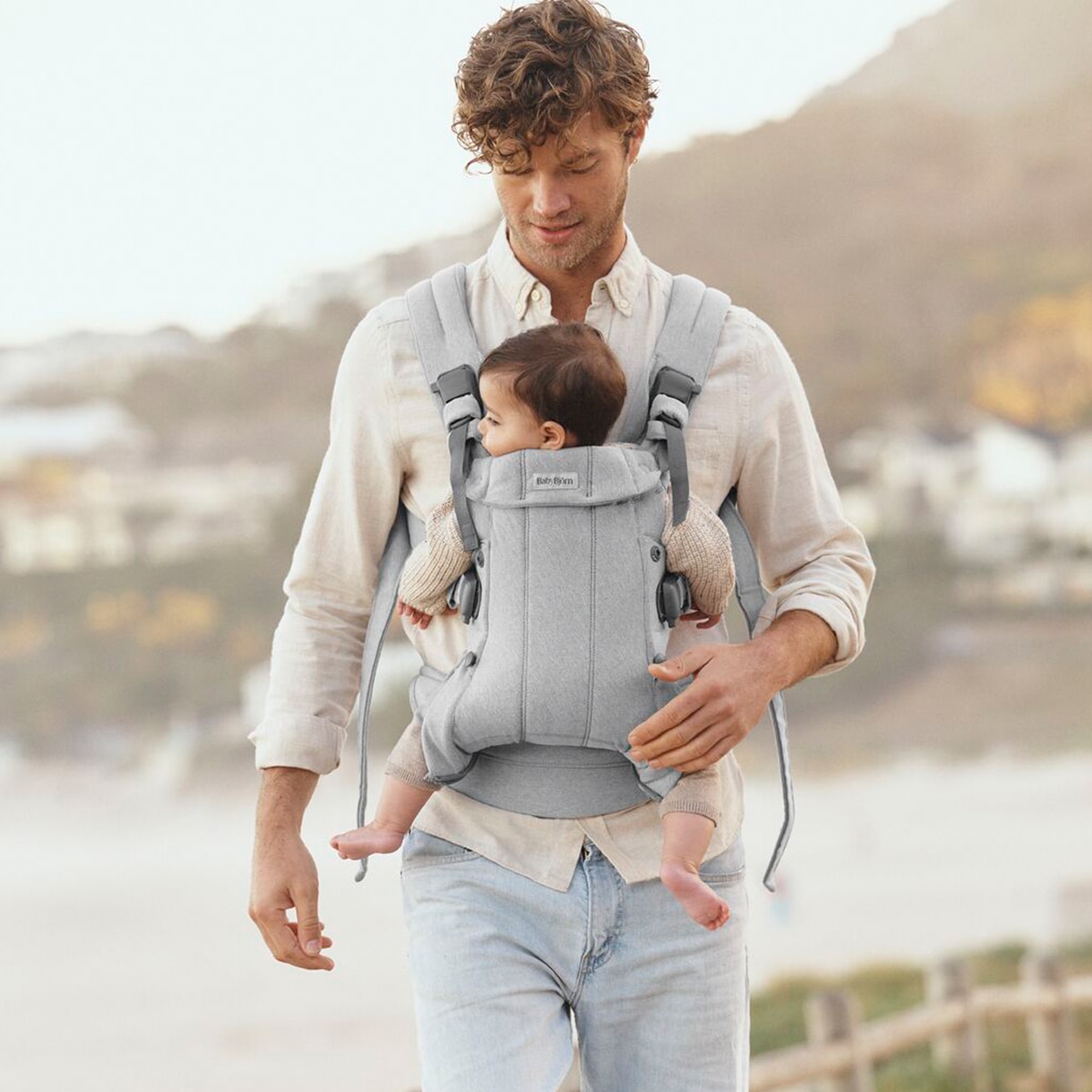 Mochila Porta Bebé BabyBjörn Harmony Tejido Woven Melange 3 posiciones - Gris claro Gris claro-10
