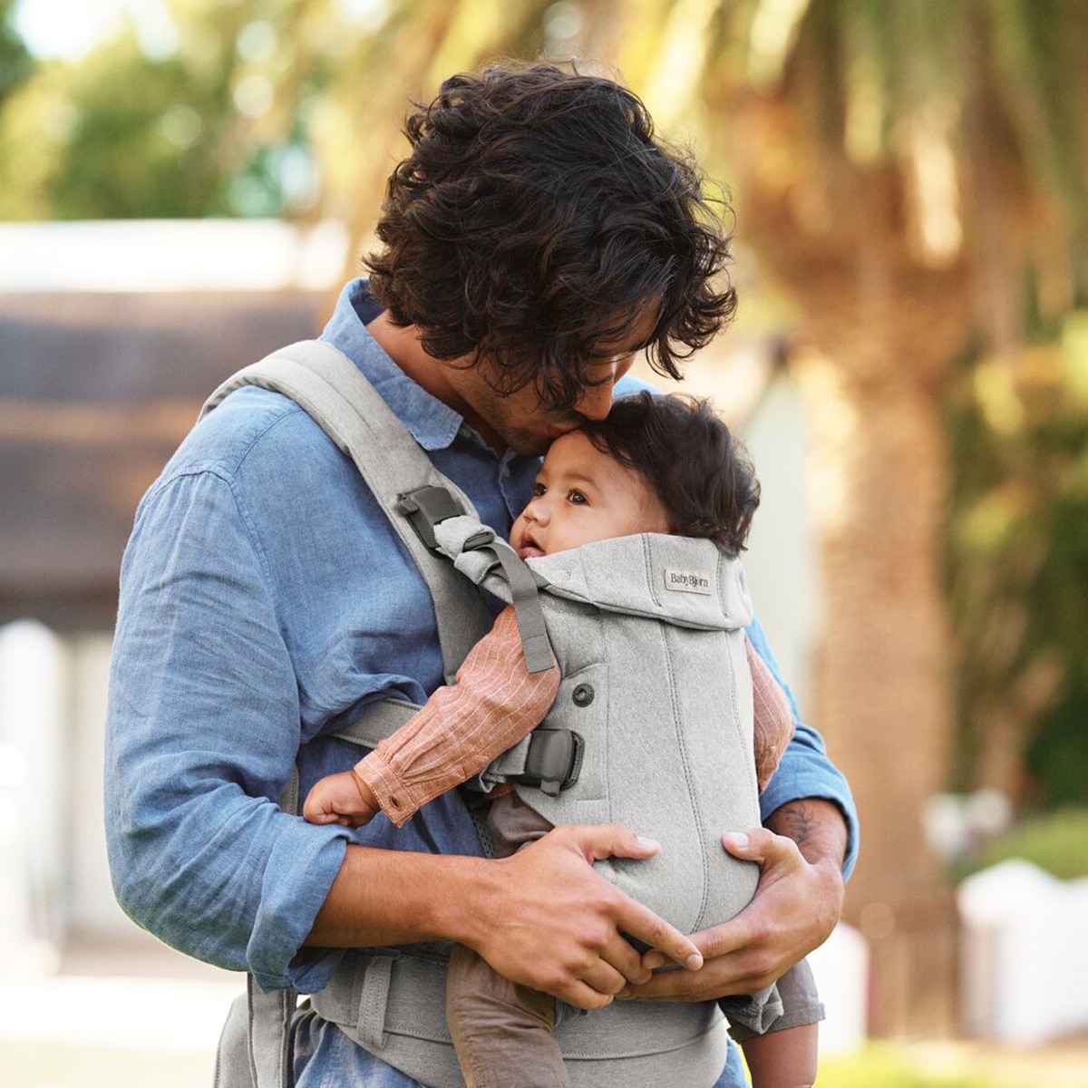 Mochila Porta Bebé BabyBjörn Harmony Tejido Woven Melange 3 posiciones - Gris claro Gris claro-11