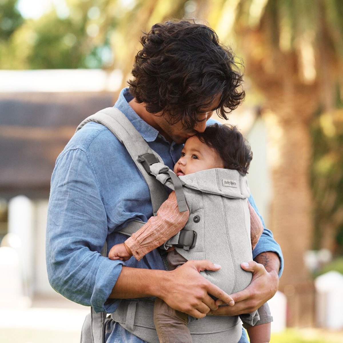 Mochila Porta Bebé BabyBjörn Harmony Tejido Woven Melange 3 posiciones - Gris claro Gris claro-12