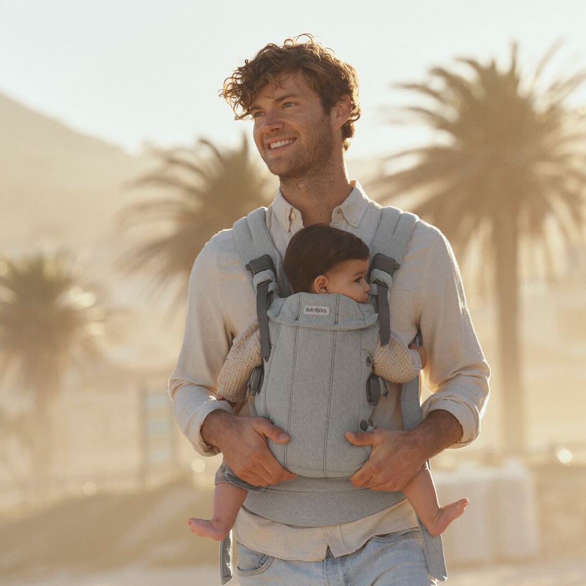 Mochila Porta Bebé BabyBjörn Harmony Tejido Woven Melange 3 posiciones - Gris claro Gris claro-18
