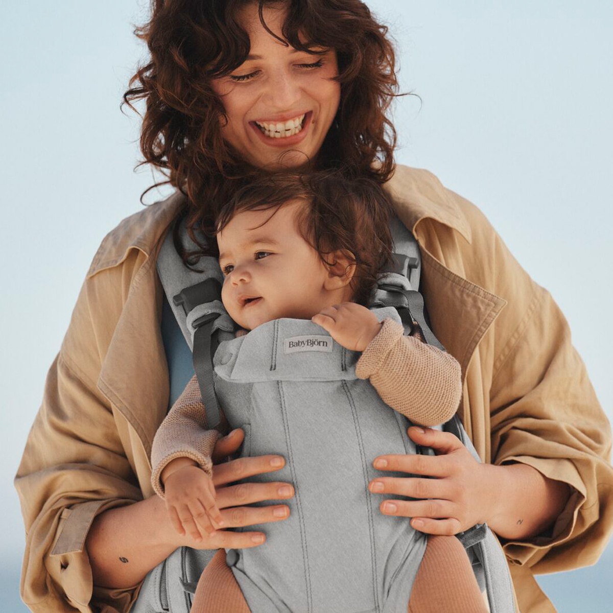 Mochila Porta Bebé BabyBjörn Harmony Tejido Woven Melange 3 posiciones - Gris claro Gris claro-21