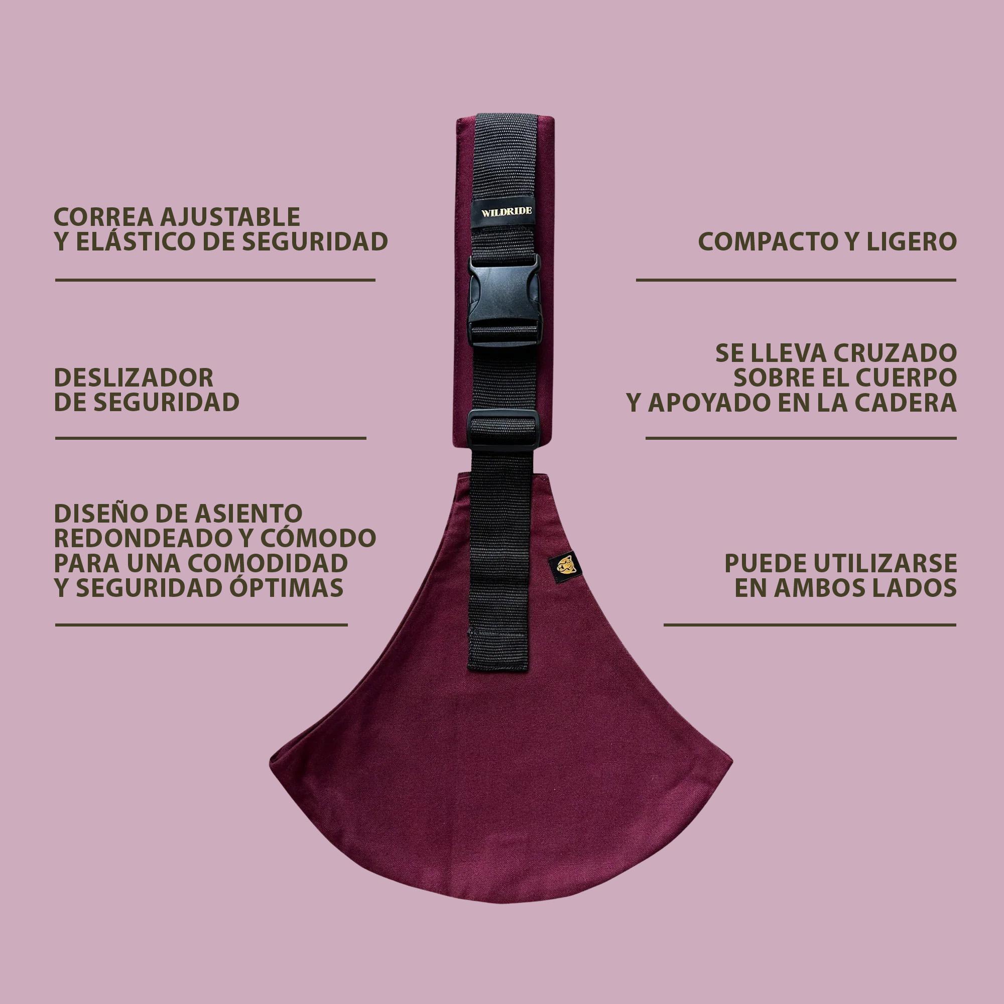Portabebé bandolera Wildride colección Main - Rojo Granate Rojo Granate-6