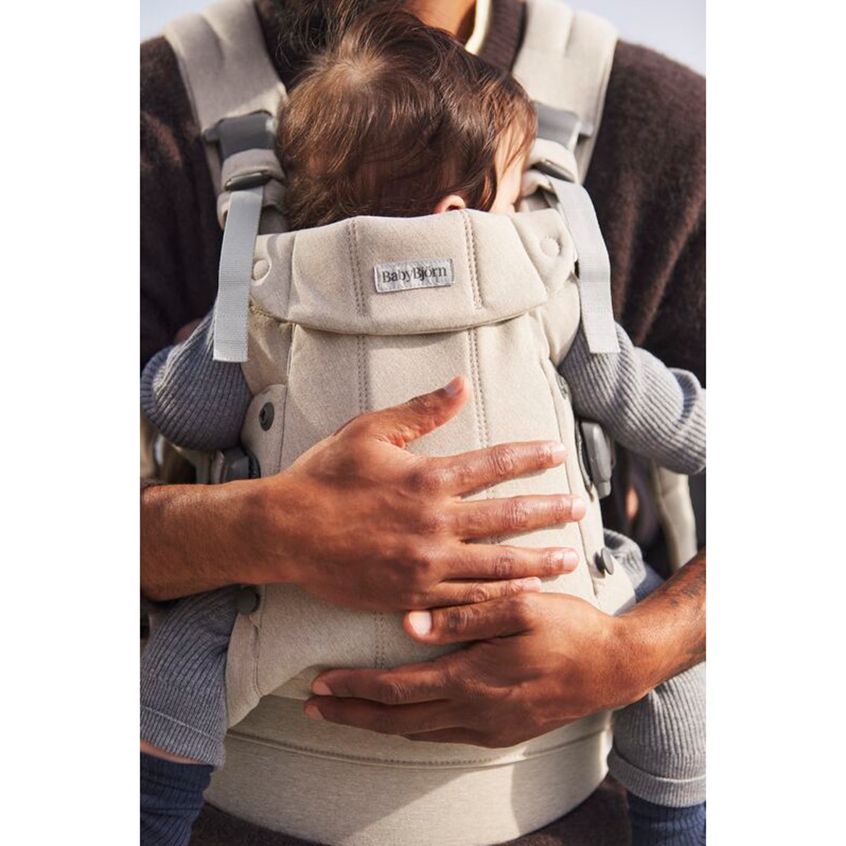 Mochila Porta Bebé BabyBjörn Harmony Tejido Woven Melange 3 posiciones - Beige Beige-12