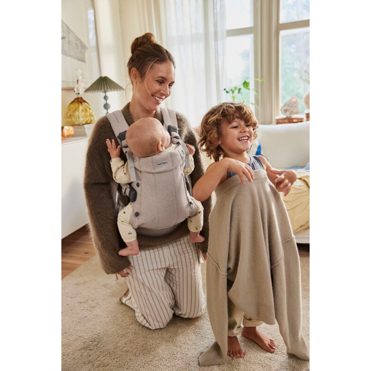 Mochila Porta Bebé BabyBjörn Harmony Tejido Woven Melange 3 posiciones - Beige Beige-13