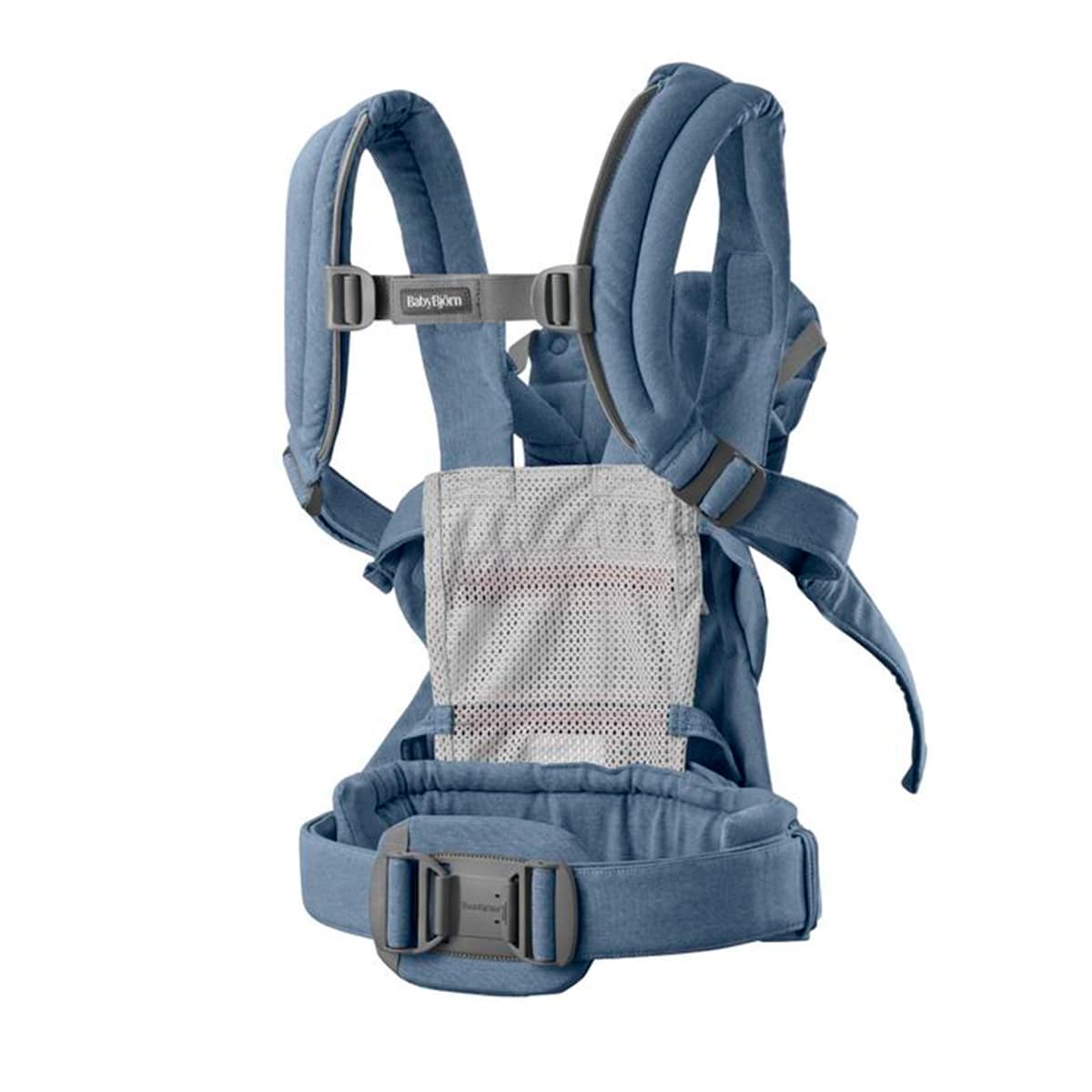 Mochila Porta-bebés Harmony Tecido Woven Melange 3 Posições Azul-claro-2